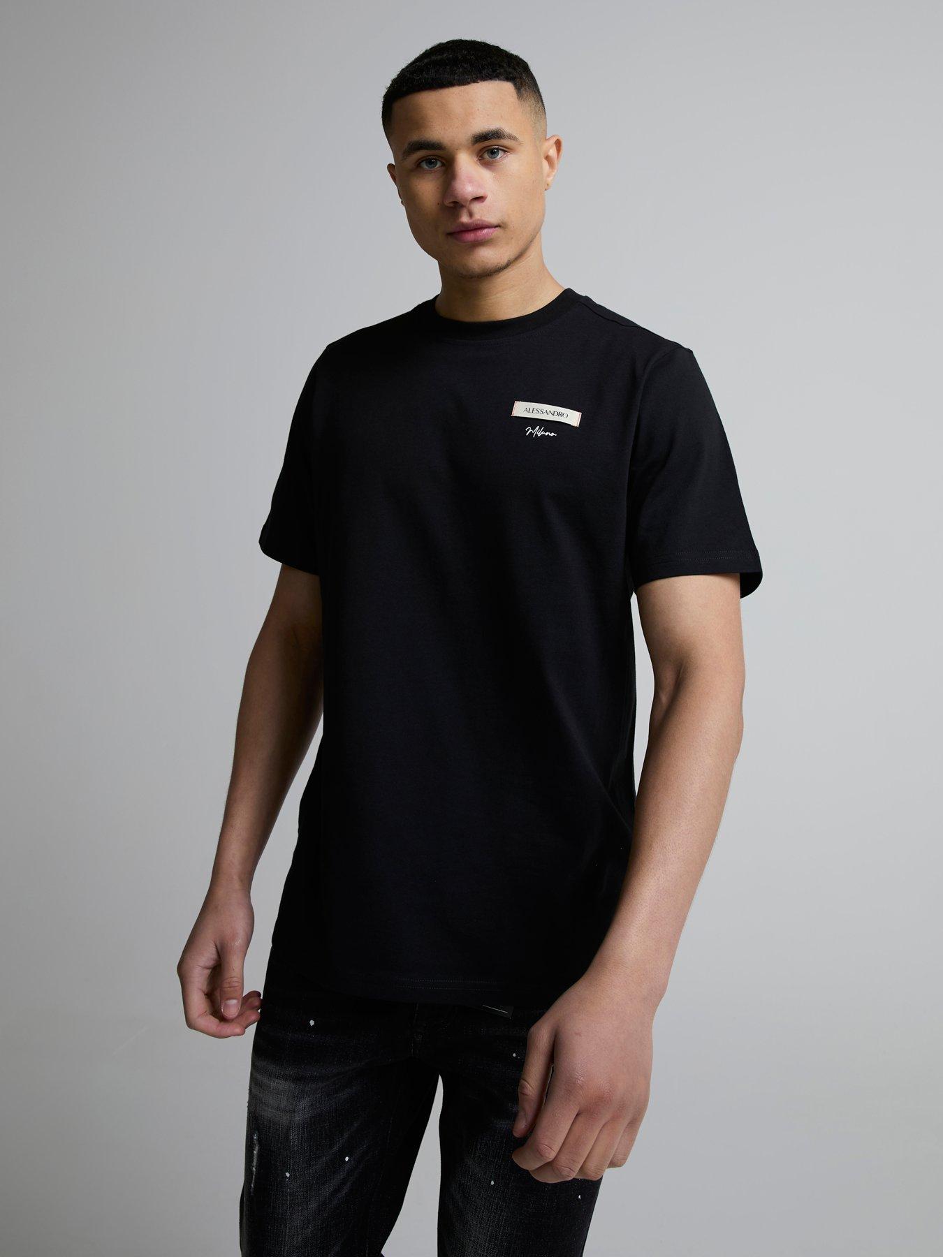 Alessandro Zavetti Cenerello Woven Tab T-Shirt - Black