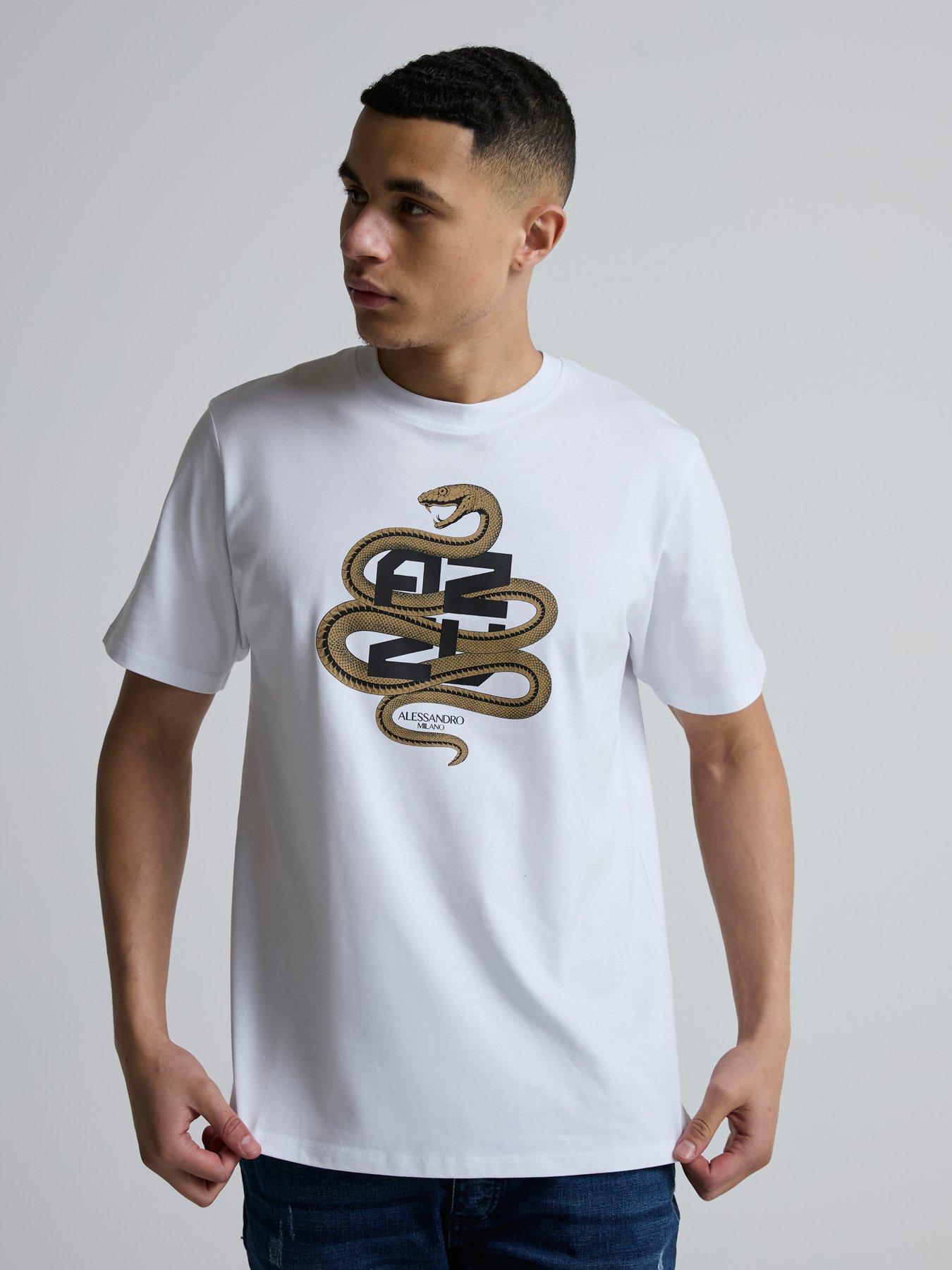 Alessandro Zavetti Pescinolla Snake Print T-Shirt - White