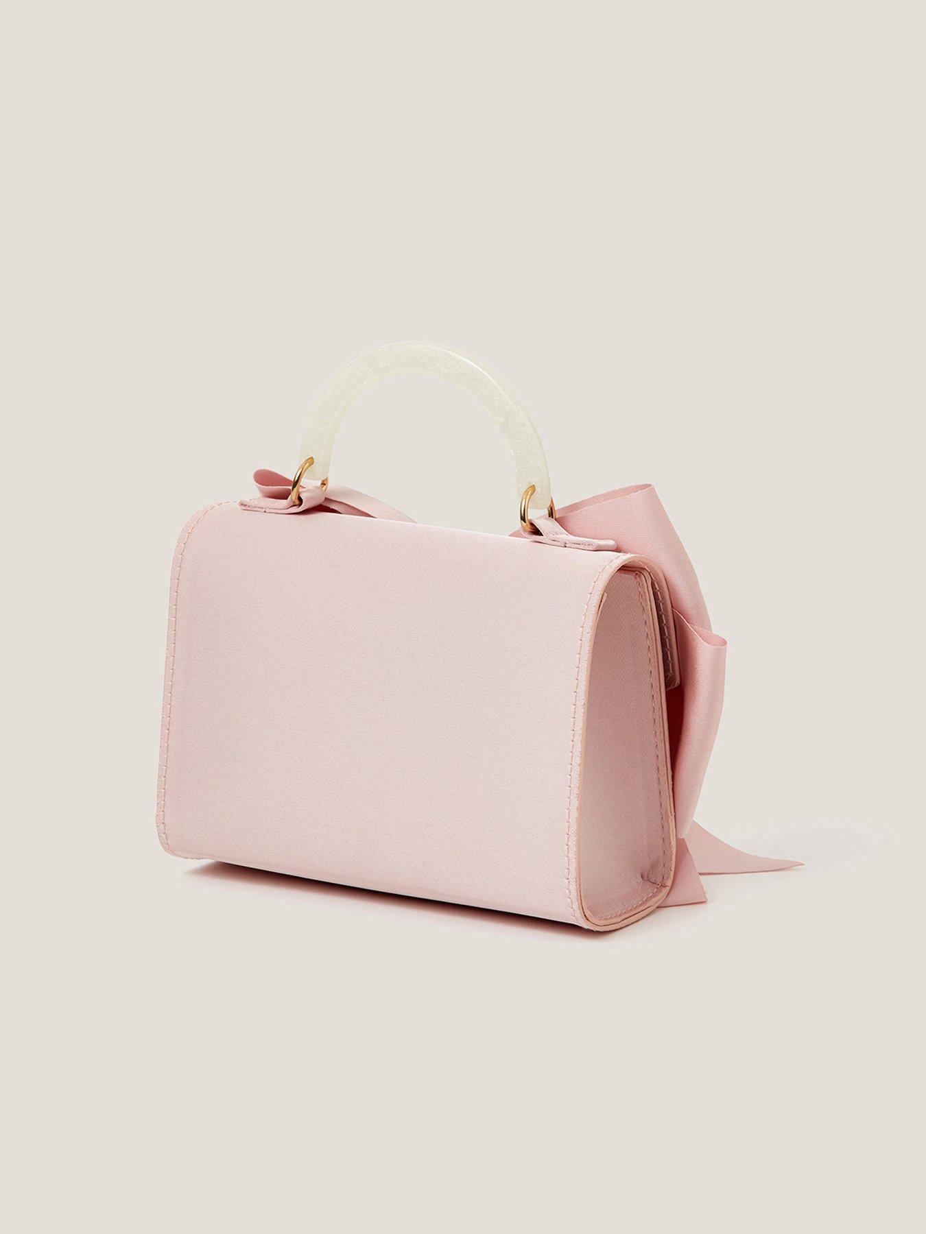 Image 2 of 4 of Monsoon Girls Satin Bow Mop Handle Bag - Pink
