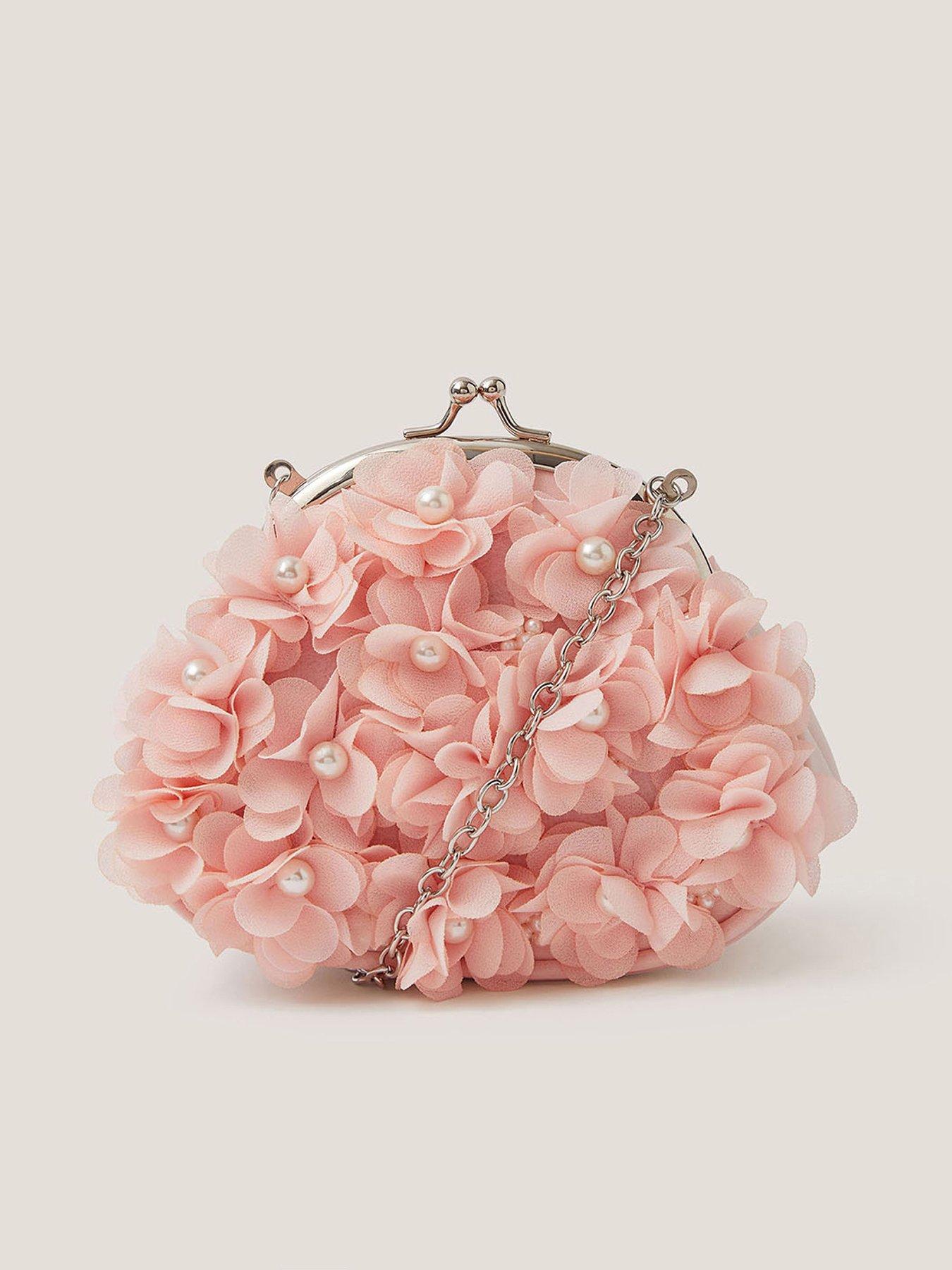 Monsoon Girls Pearl Cluster Frame Bag - Pink