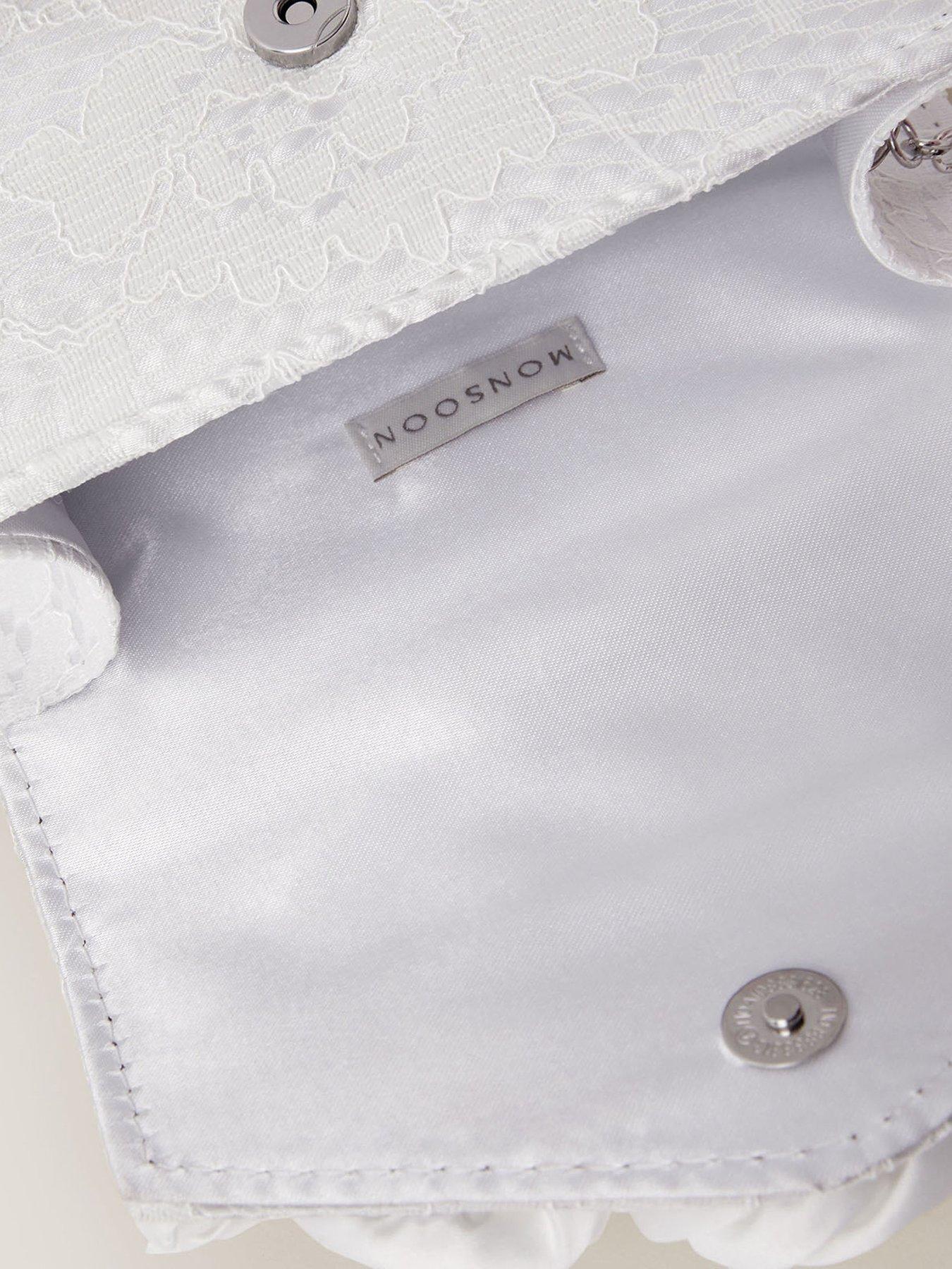 Image 4 of 4 of Monsoon Girls Rosette Pearl Handle Bag - Light Cream