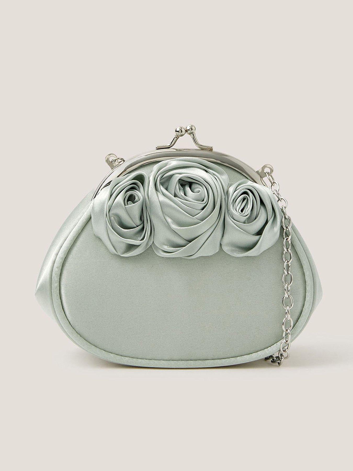 Image 1 of 4 of Monsoon Girls Rosette Frame Bag - Light Green