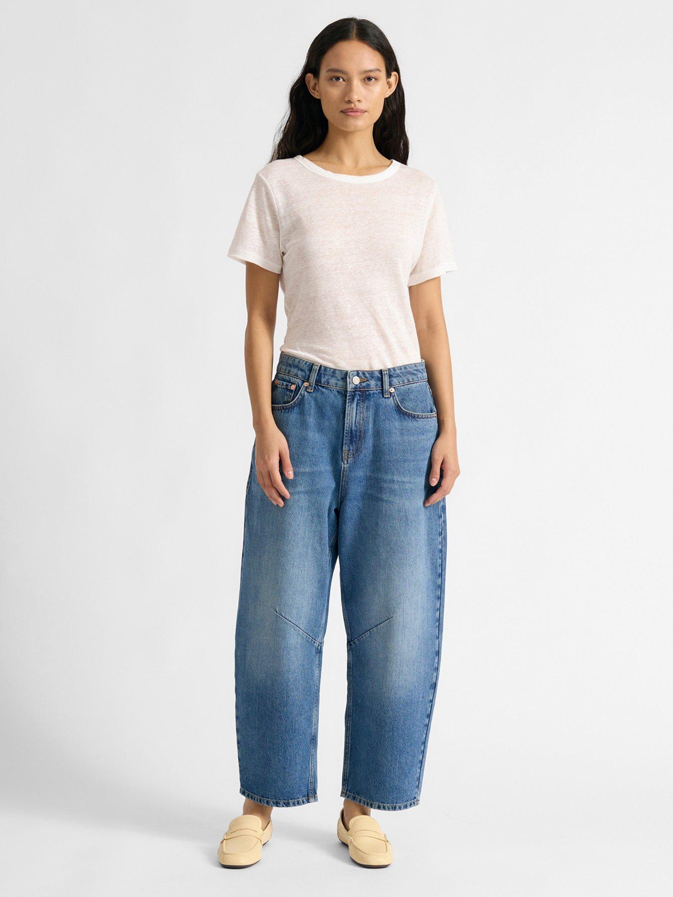 Image 1 of 4 of Albaray Barrel Jean Mid Wash - Blue
