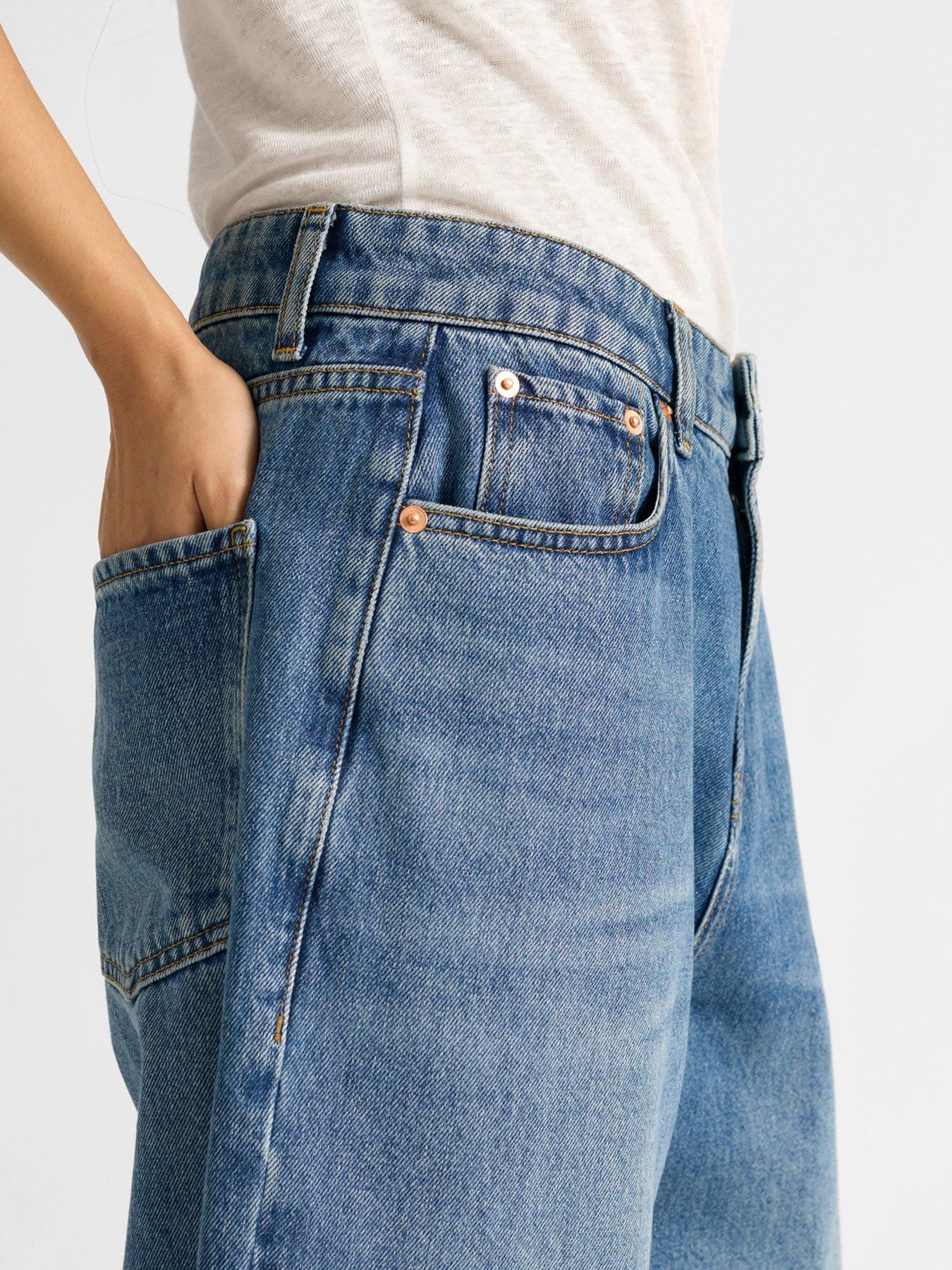 Image 3 of 4 of Albaray Barrel Jean Mid Wash - Blue