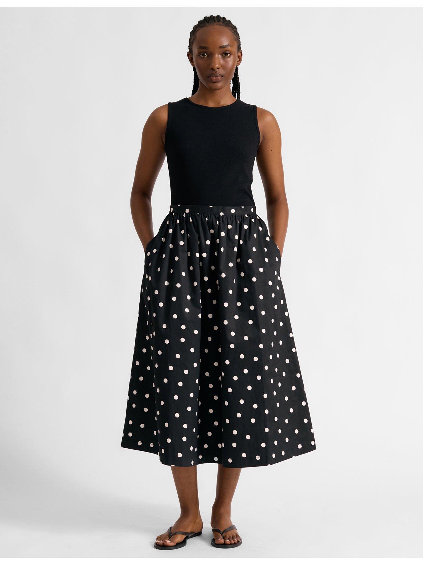 albaray-large-spot-skirt-blackcream