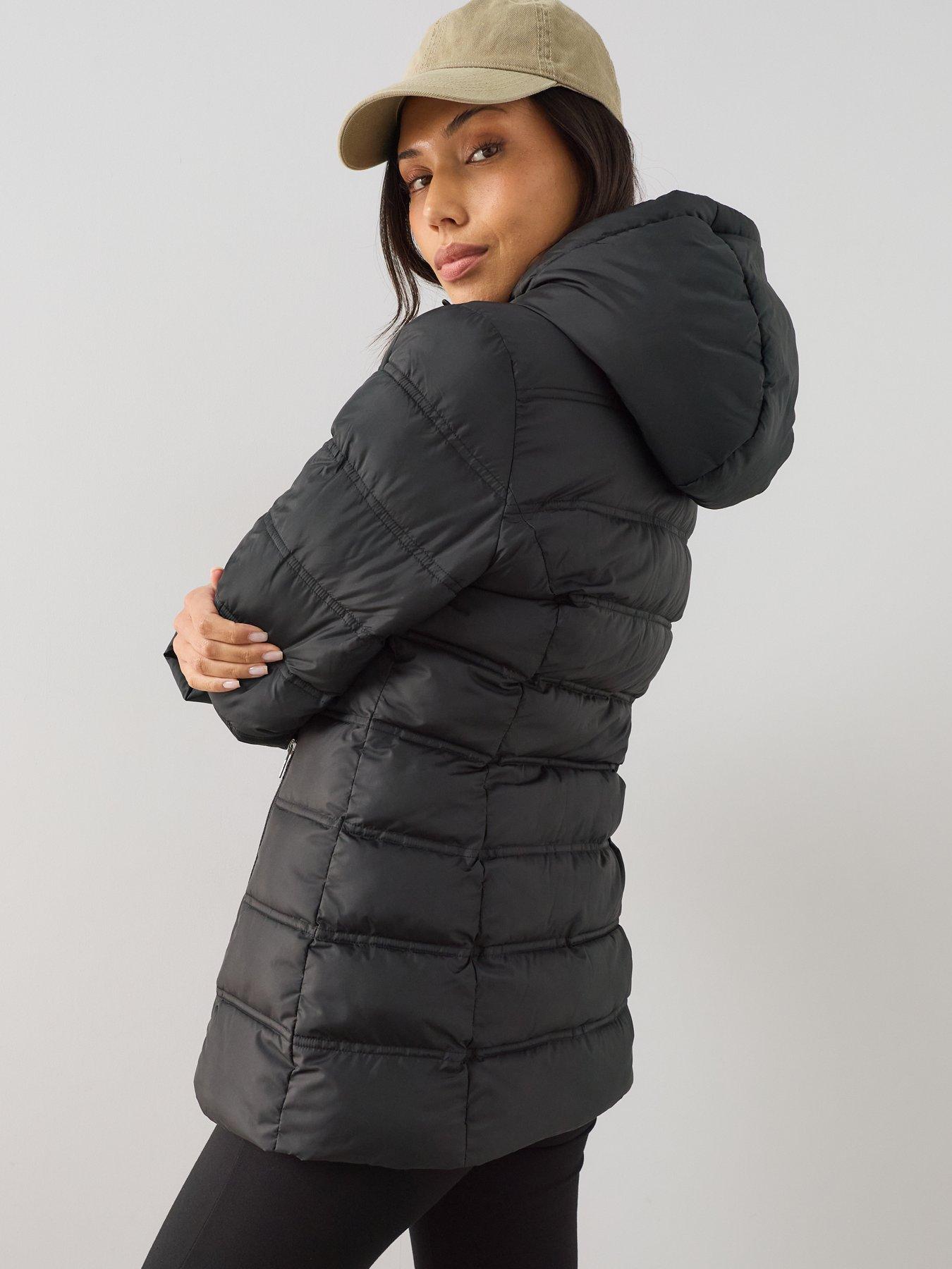 Image 2 of 7 of The Very Collection Short Sorona Wadded Coat - Black