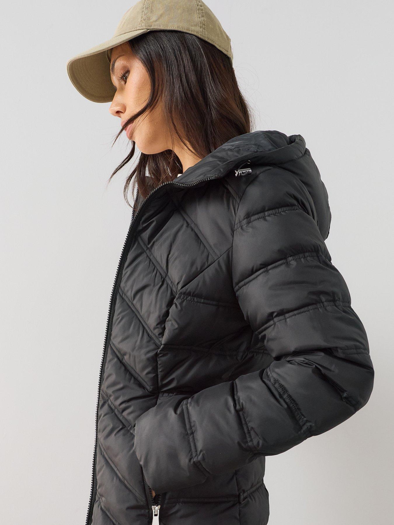 Image 5 of 7 of The Very Collection Short Sorona Wadded Coat - Black
