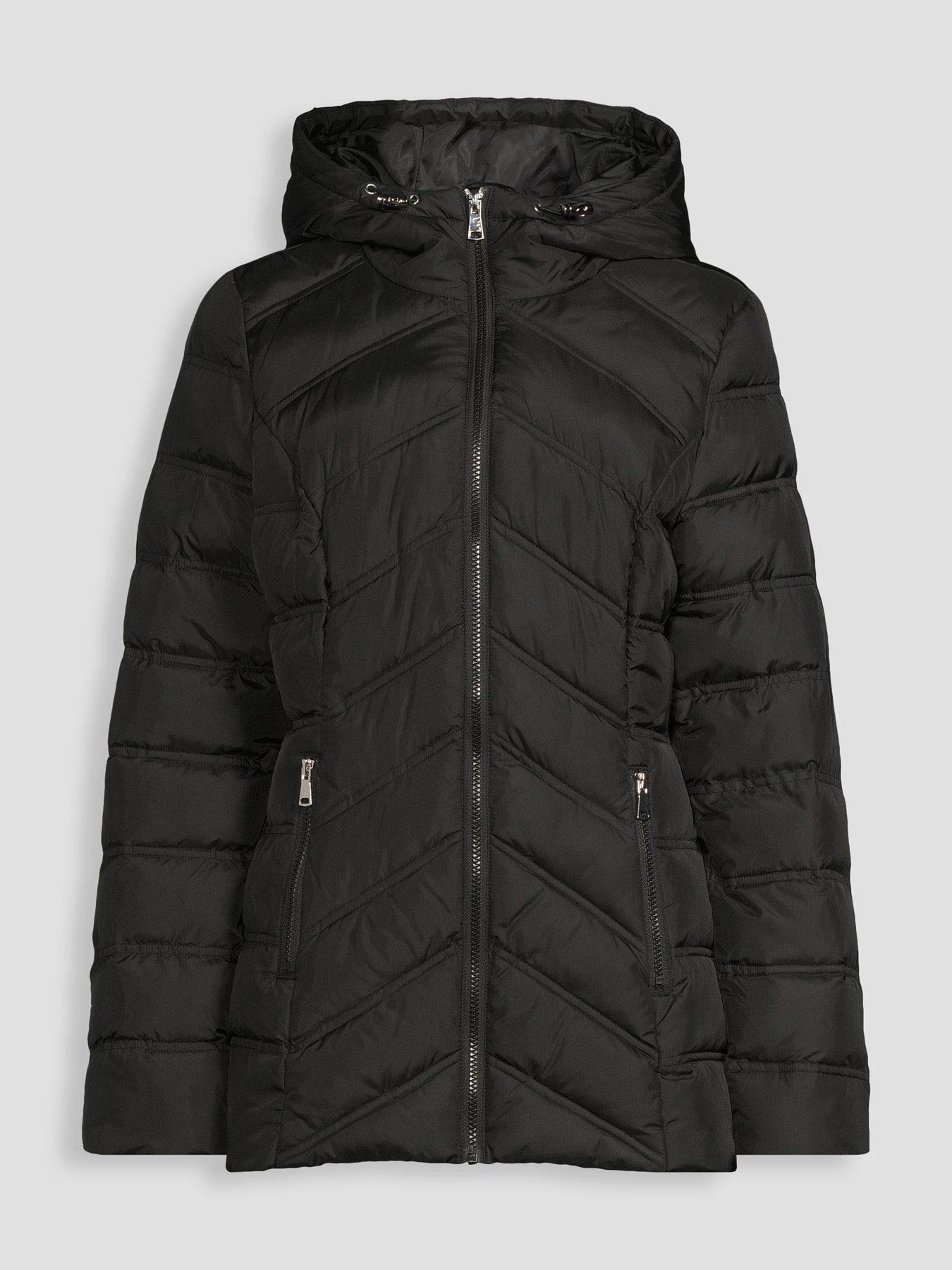 Image 7 of 7 of The Very Collection Short Sorona Wadded Coat - Black