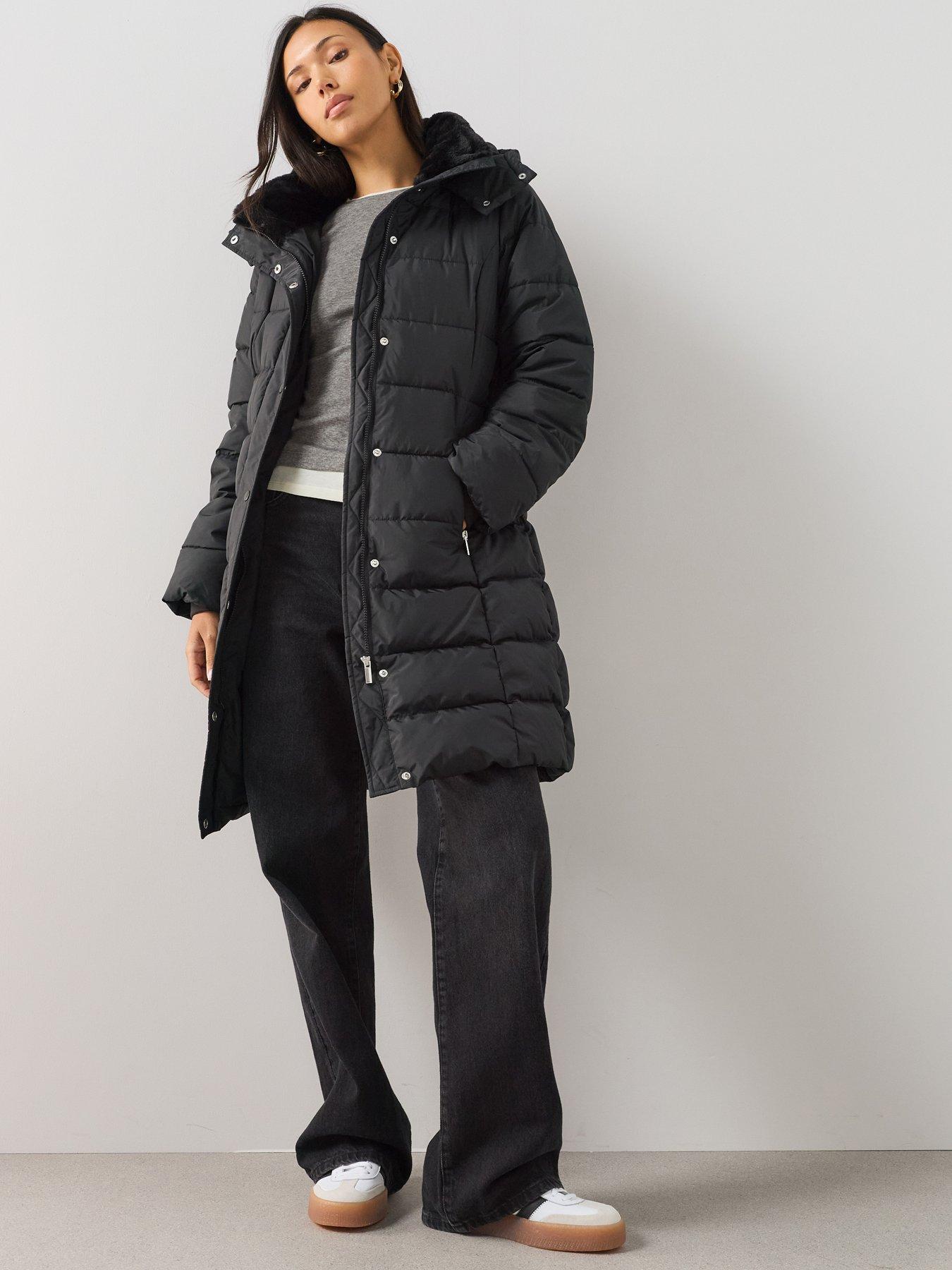 The Very Collection Longline Sorona Padded Coat - Black