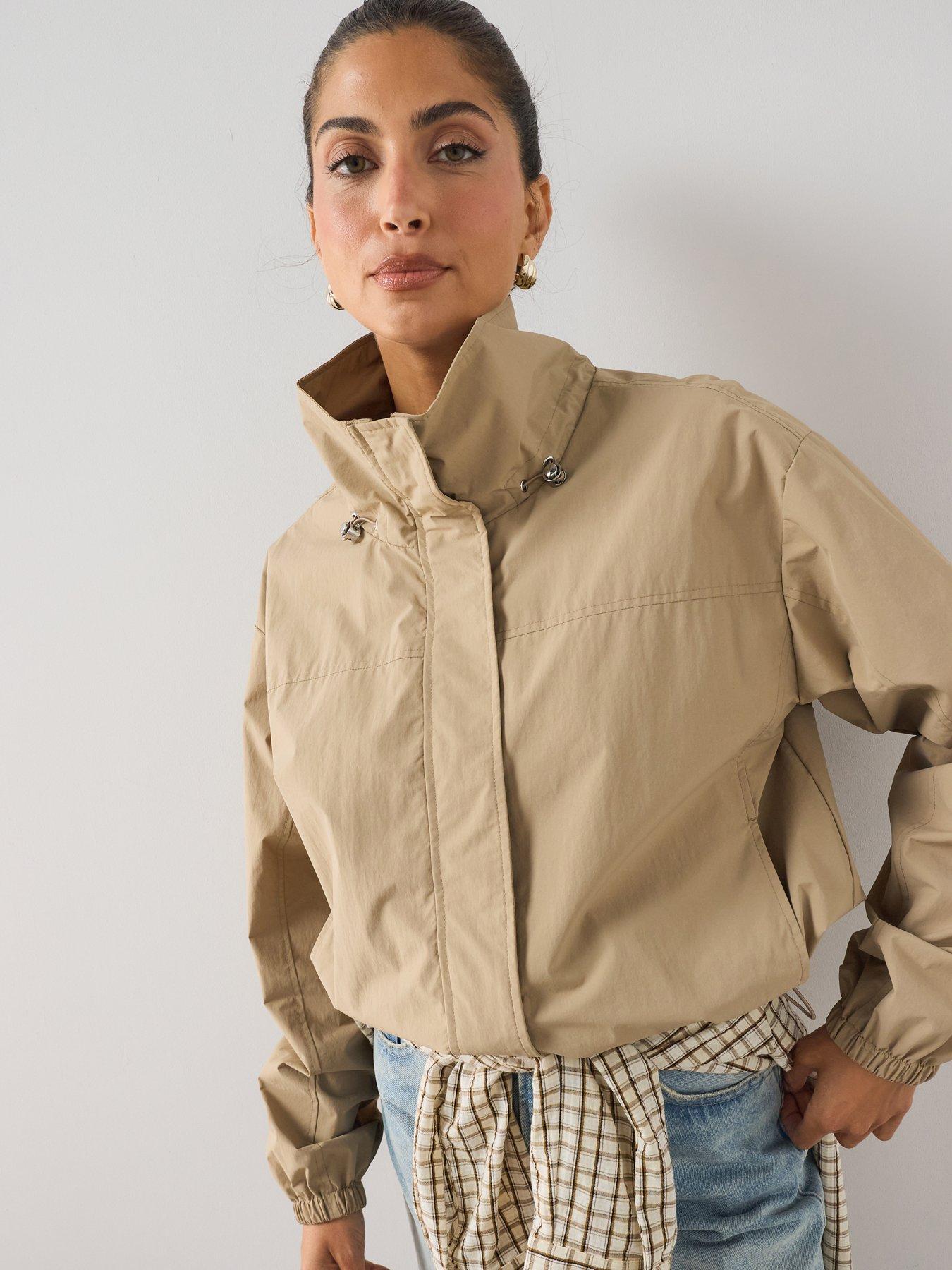 The Very Collection Water Resistant Funnel Neck Jackets - Brown