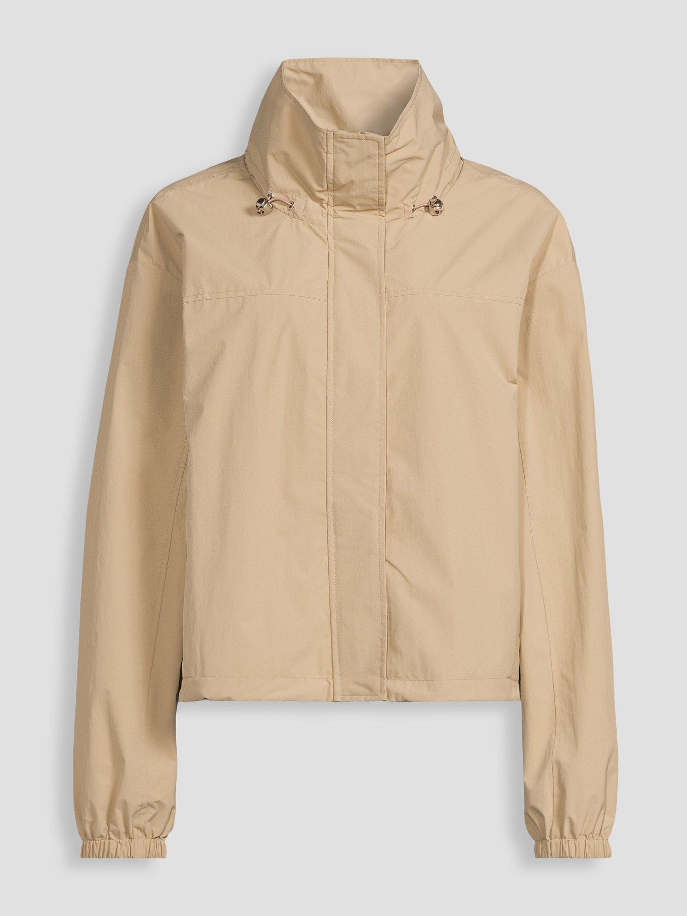 Image 7 of 7 of The Very Collection Water Resistant Funnel Neck Jacket - Light Beige