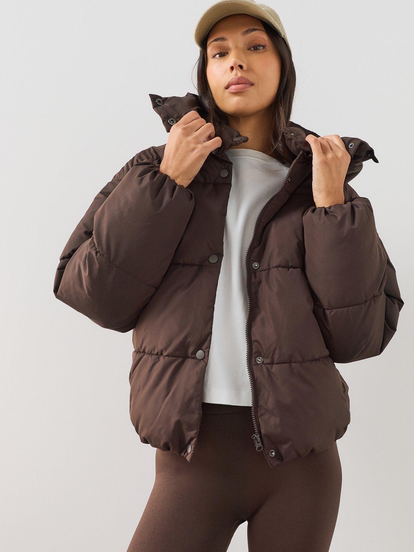Image 1 of 7 of The Very Collection Short Padded Coat - Brown