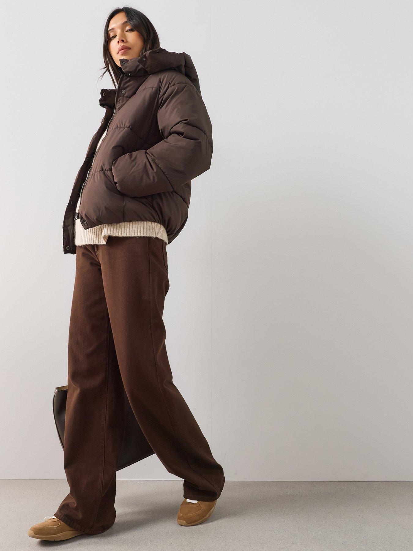 Image 5 of 7 of The Very Collection Short Padded Coat - Brown