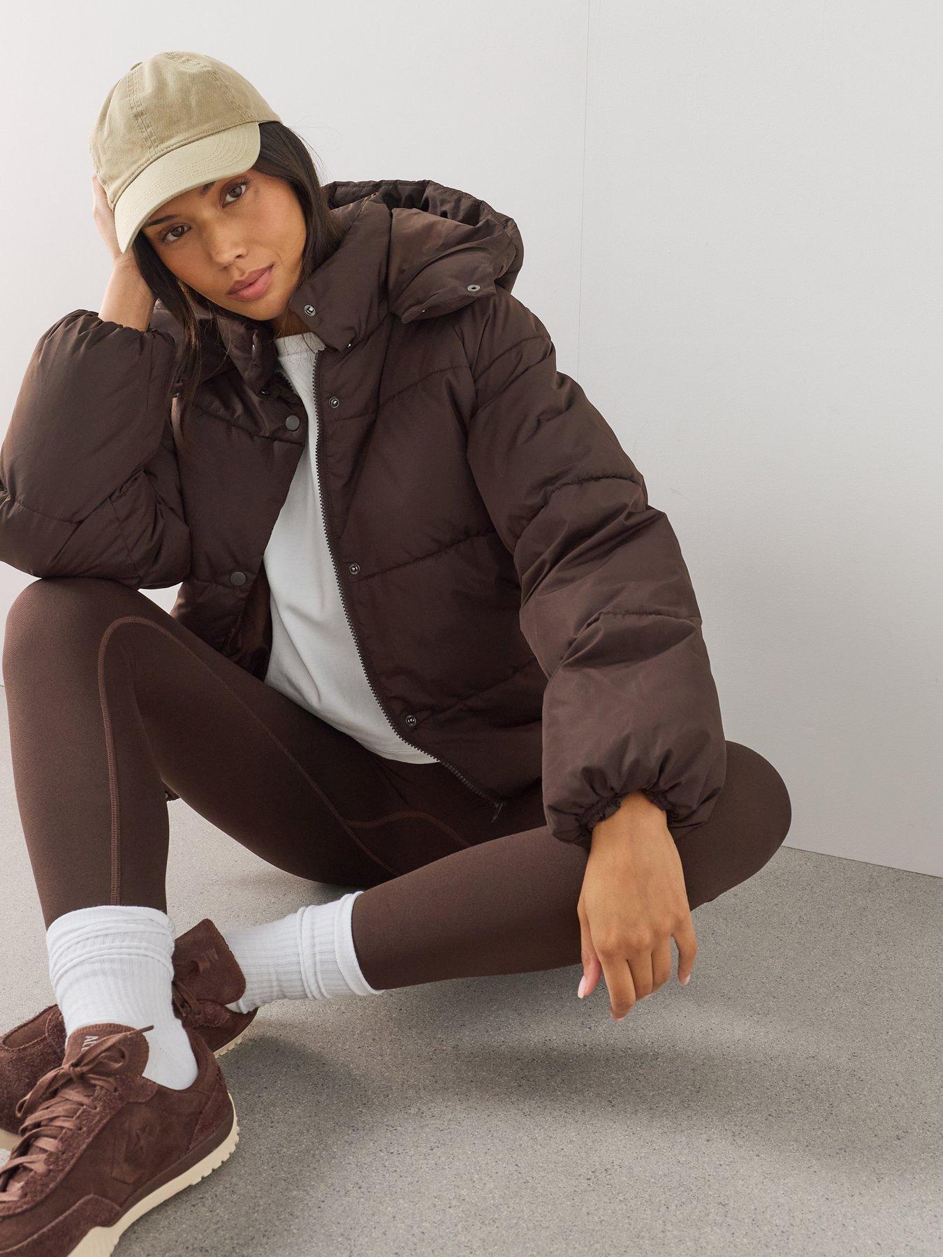 Image 6 of 7 of The Very Collection Short Padded Coat - Brown