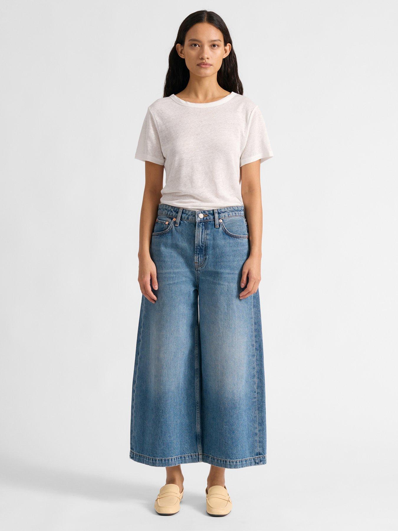 Albaray Denim Culottes - Mid Wash