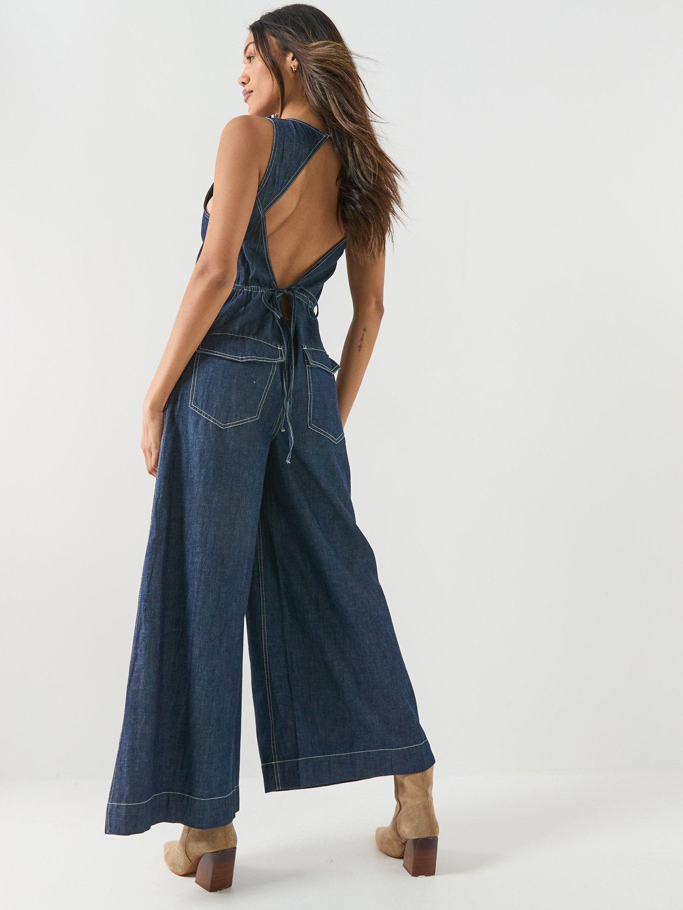 Image 1 of 6 of FREE PEOPLE Do No Wrong Jumpsuit - Navy