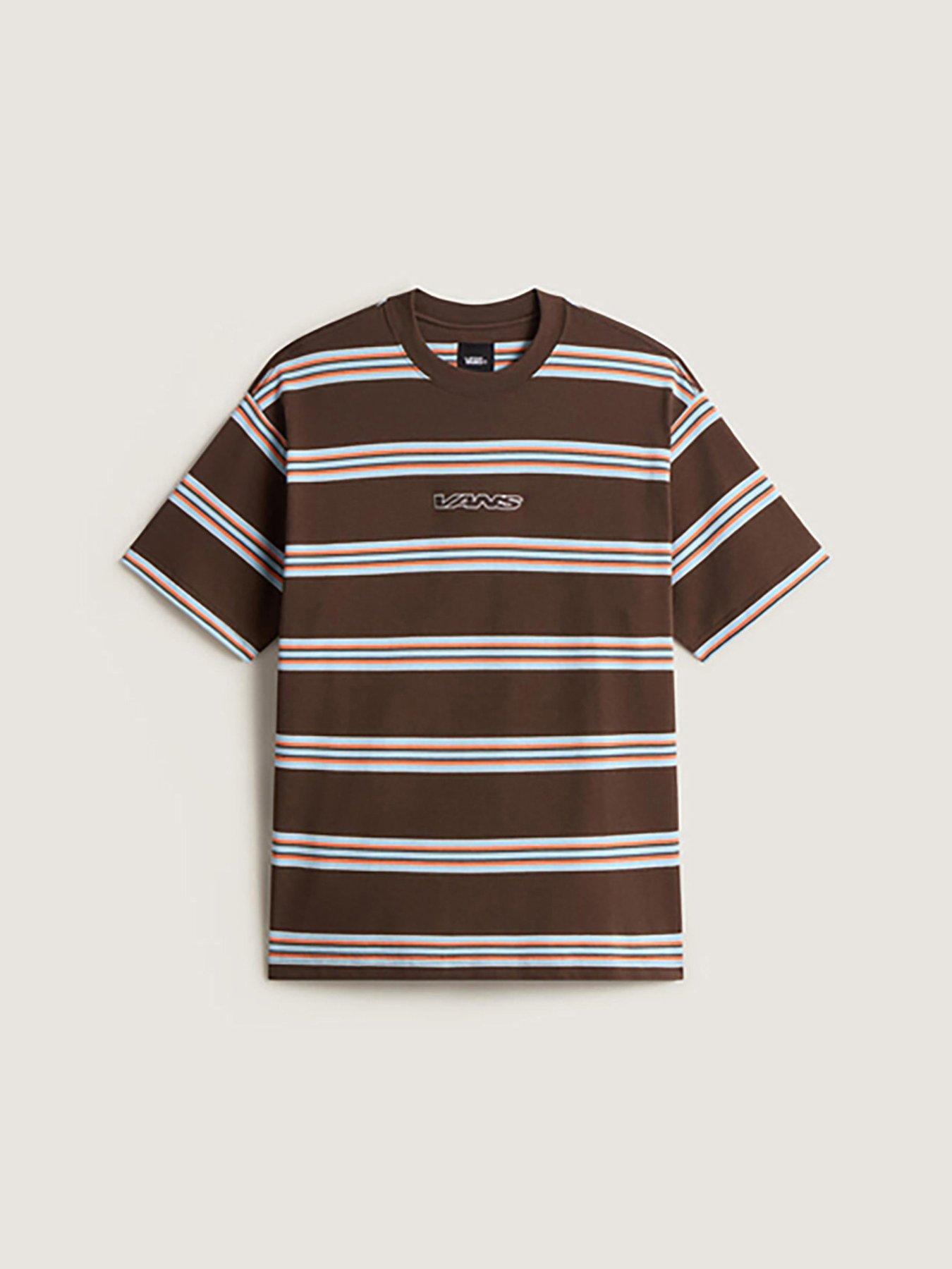 Image 1 of 2 of Vans Mens Mesa Stripe Short Sleeve Shirt Vintage - Brown