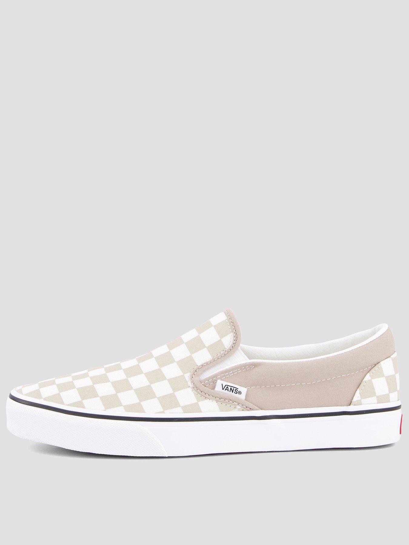 Vans Unisex Classic Slip-On Checkerboard Canvas Shoes - Brown