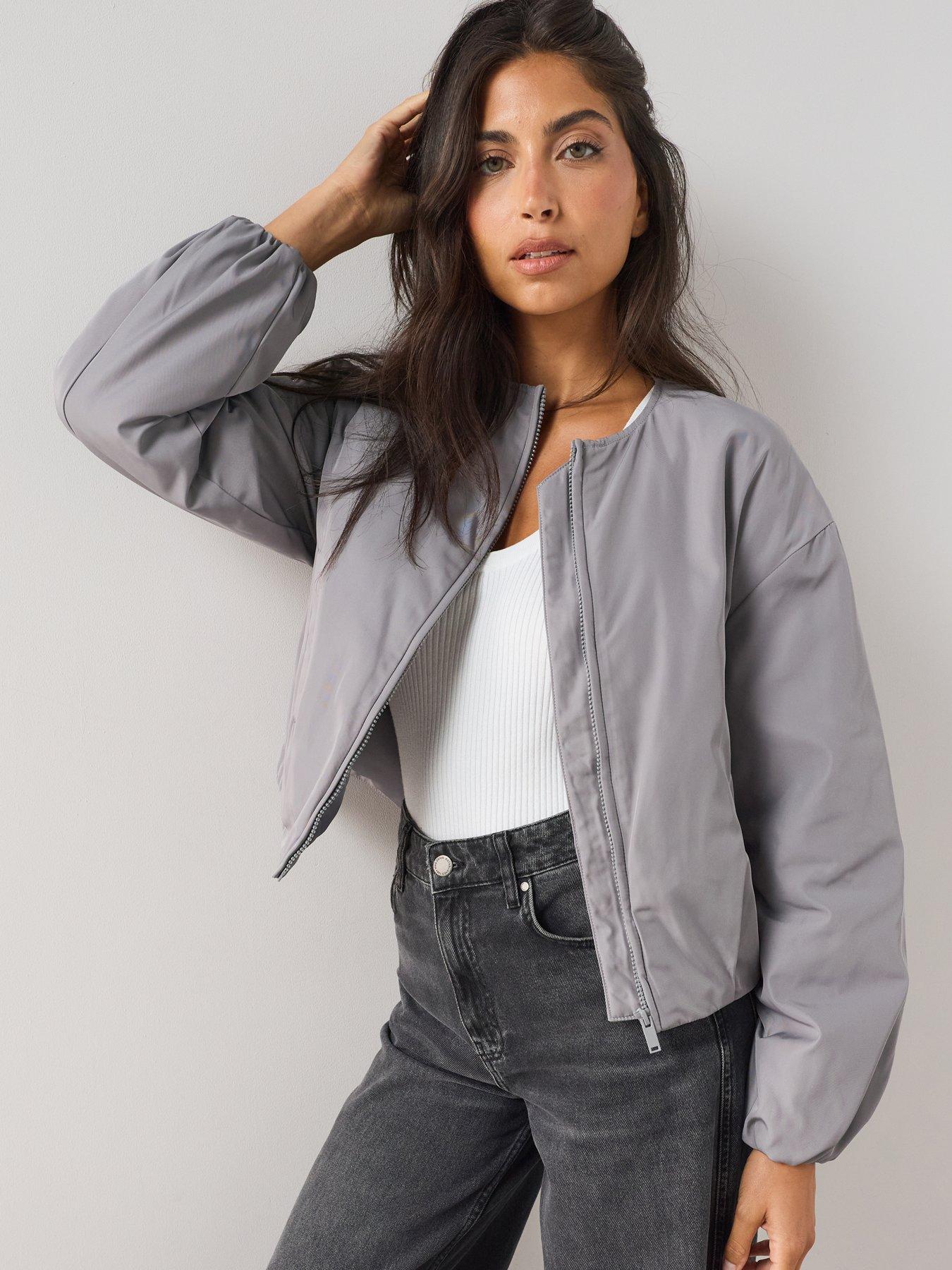 The Very Collection Light Weight Bomber Jacket - Grey