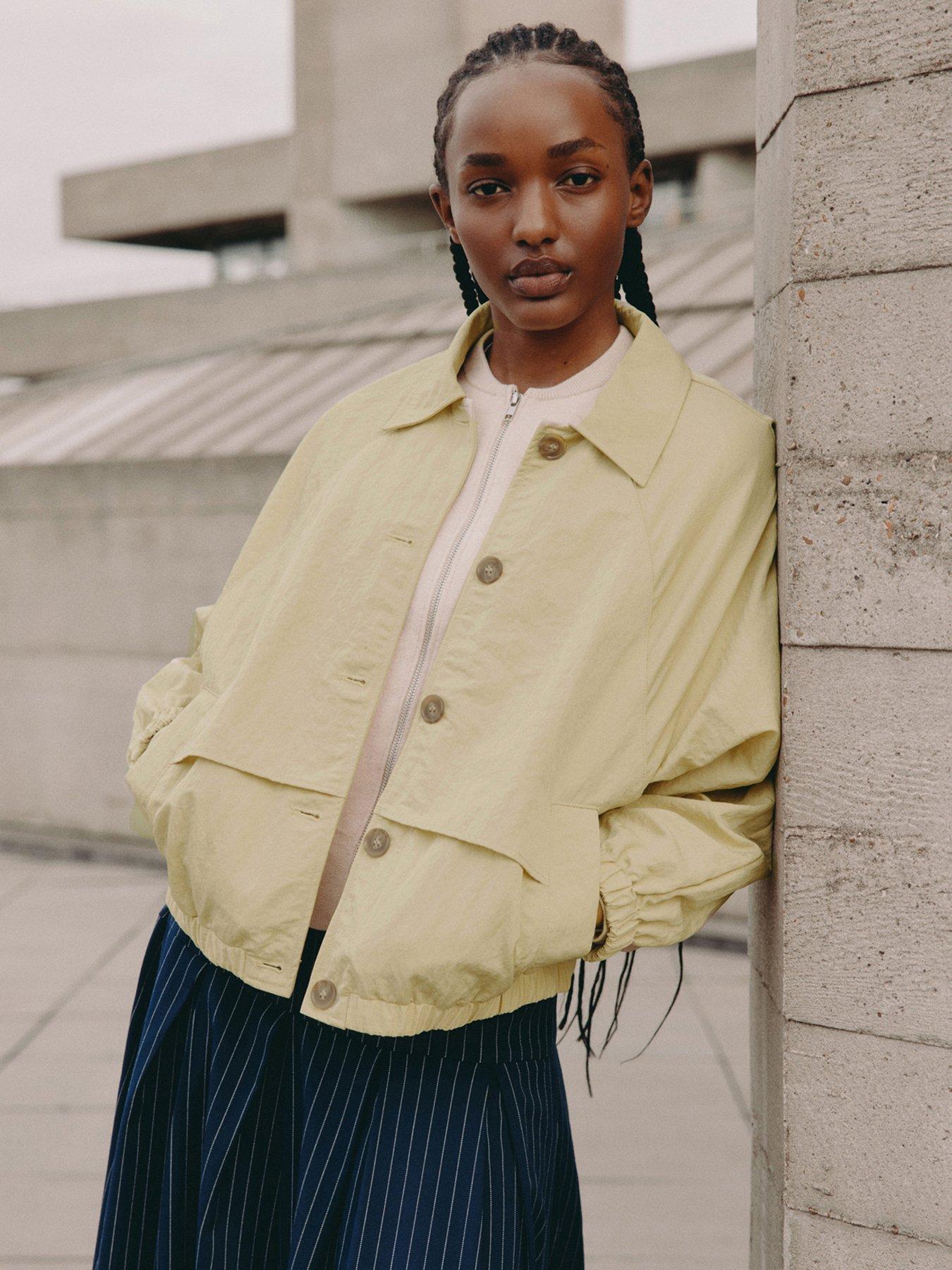 Albaray Blouson Button Front Jacket - Beige