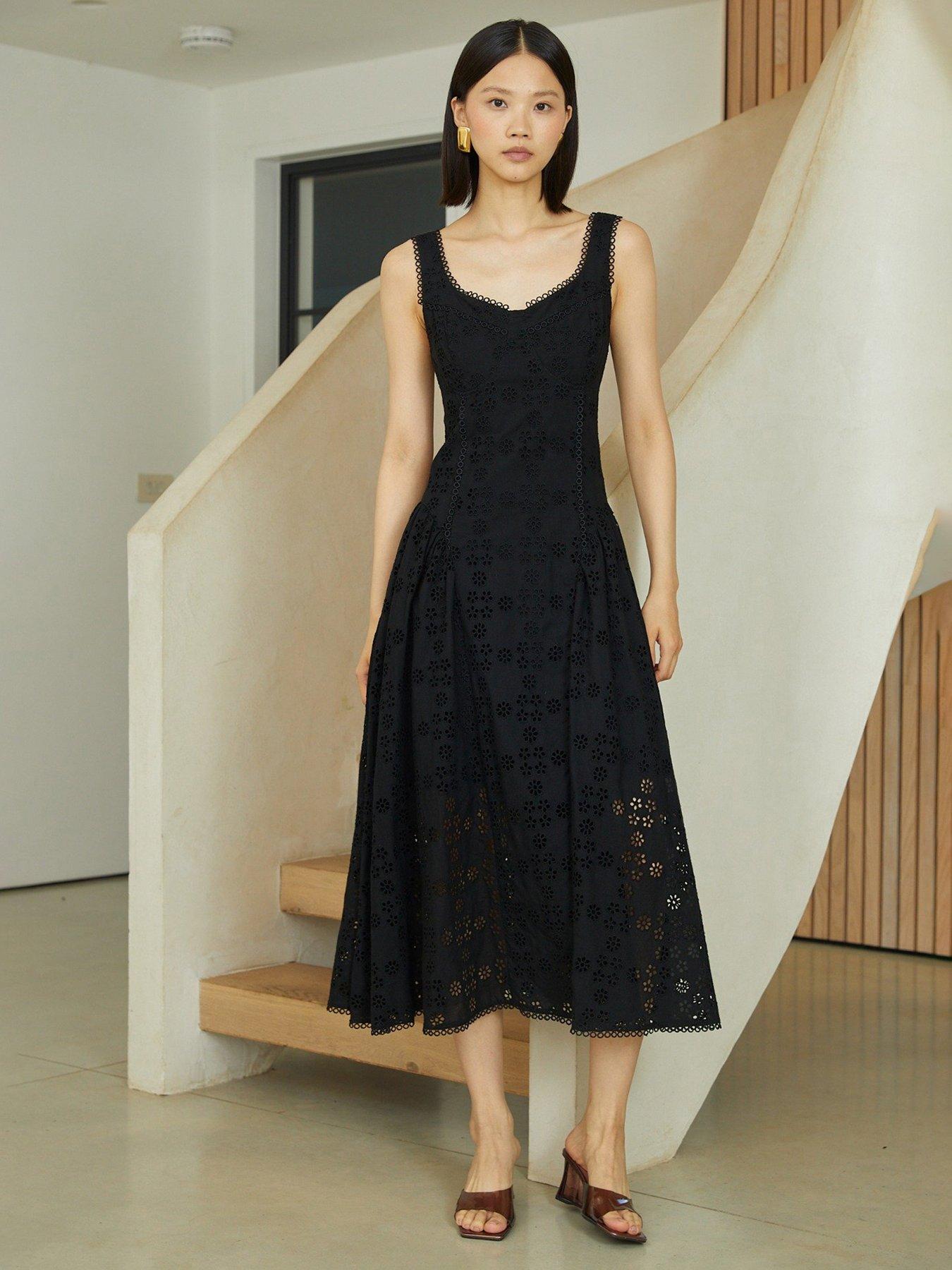 Jovanna Nerida Embroidered Dress - Black