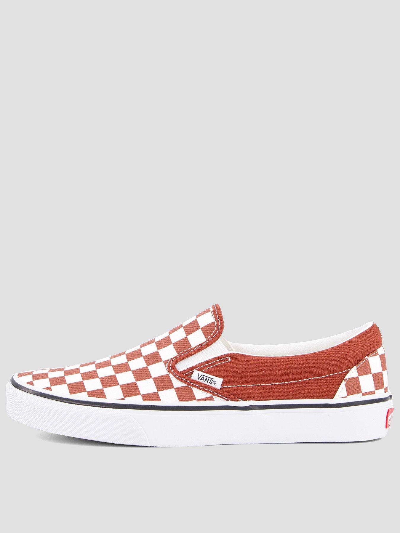 Image 1 of 7 of Vans Unisex Classic Slip-On Checkerboard Canvas Shoes - Brown