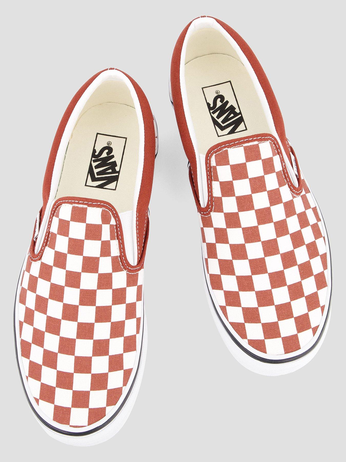 Image 3 of 7 of Vans Unisex Classic Slip-On Checkerboard Canvas Shoes - Brown