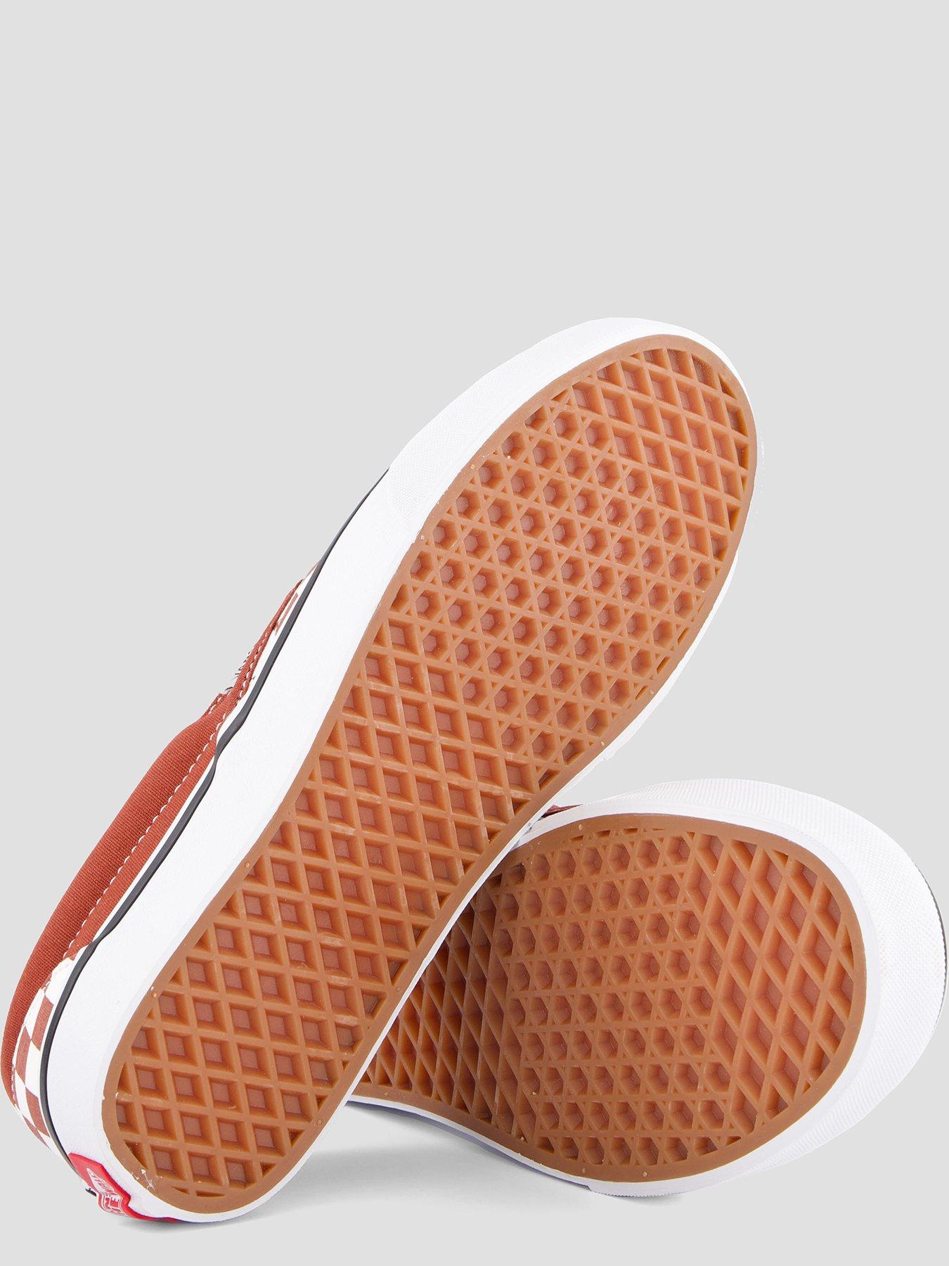 Image 4 of 7 of Vans Unisex Classic Slip-On Checkerboard Canvas Shoes - Brown