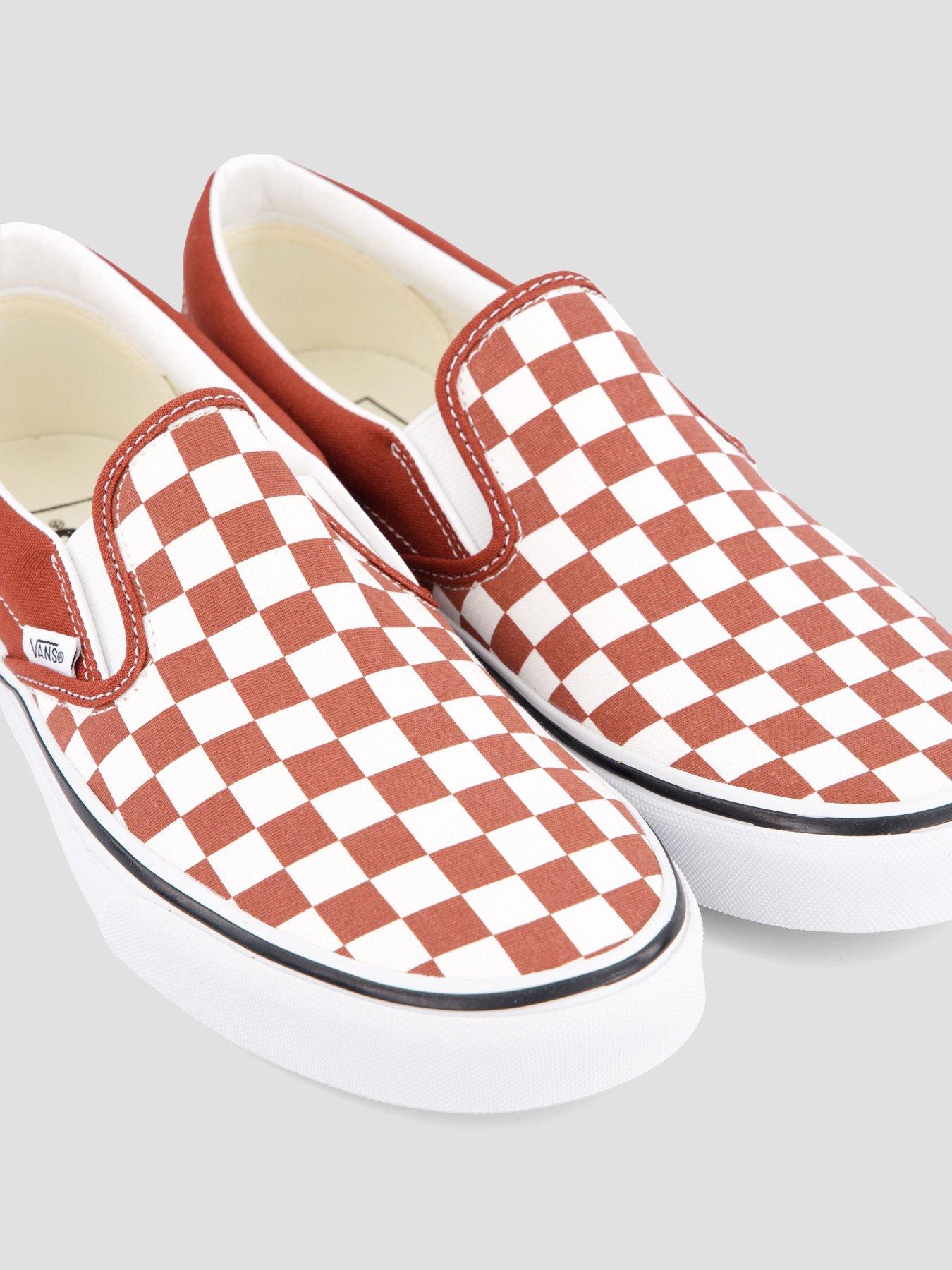 Image 5 of 7 of Vans Unisex Classic Slip-On Checkerboard Canvas Shoes - Brown