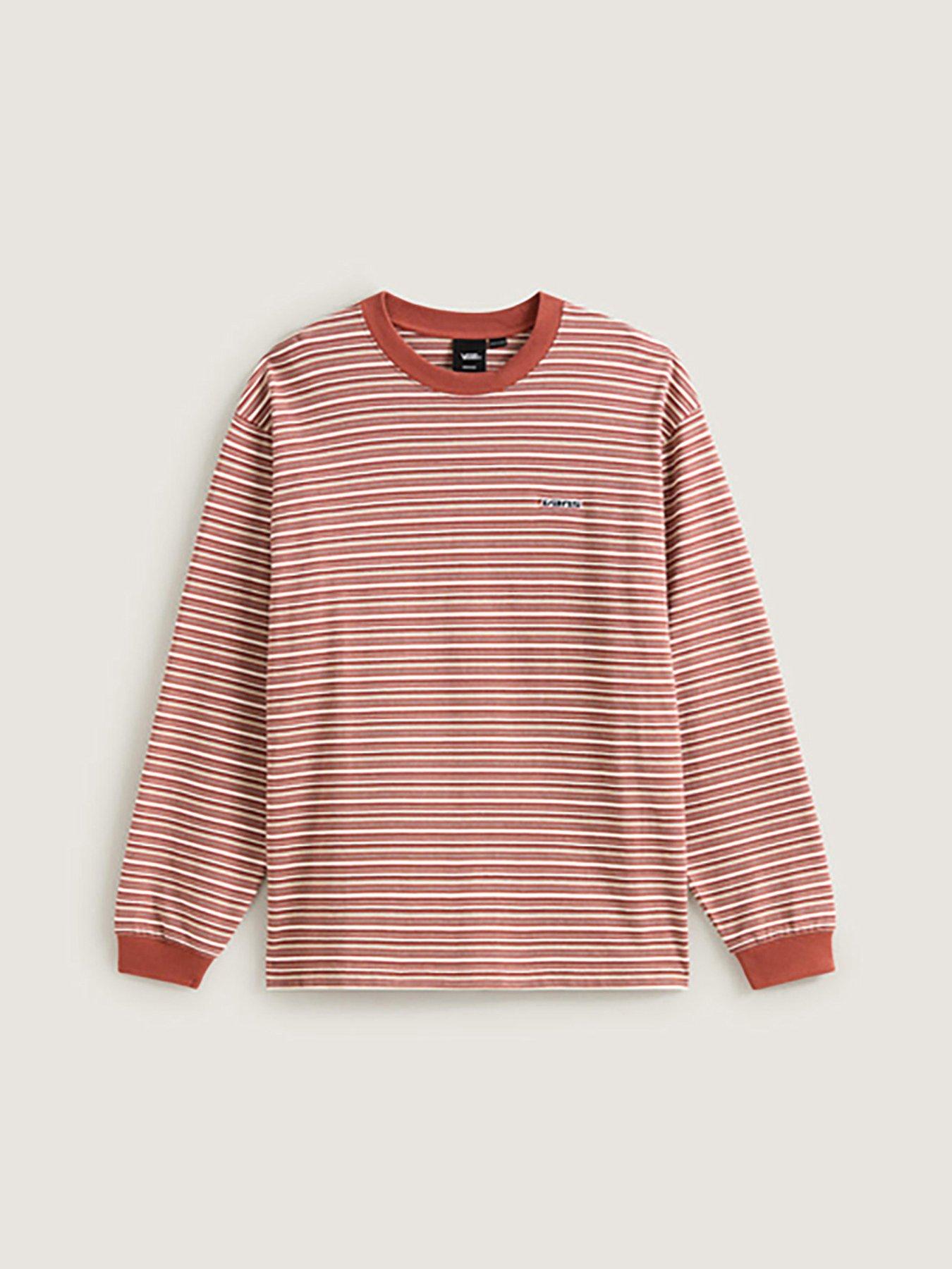 Vans Mens Wesley Stripe Long Sleeve Knit Top - Orange