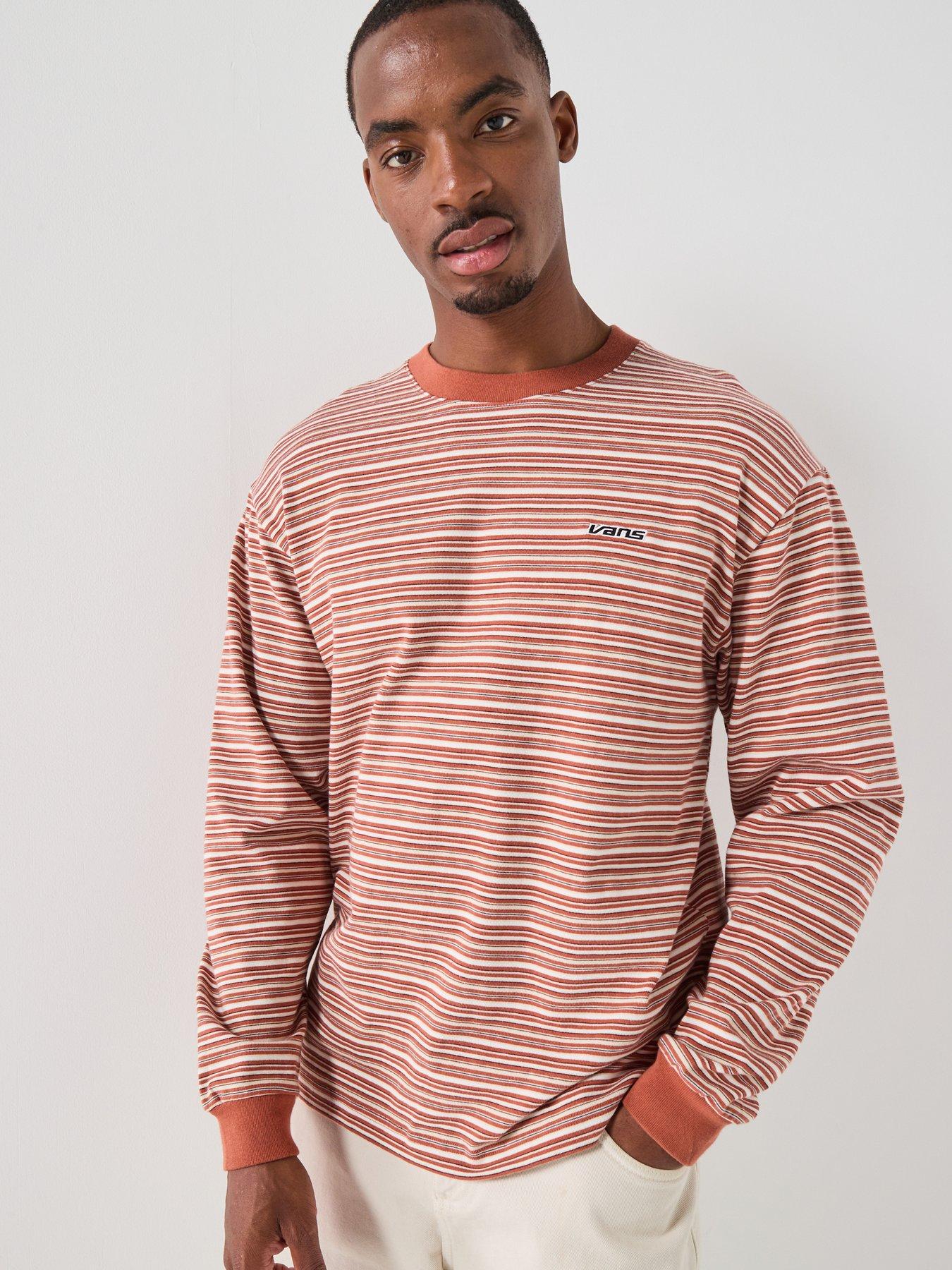 Vans Mens Wesley Stripe Long Sleeve Knit - Orange