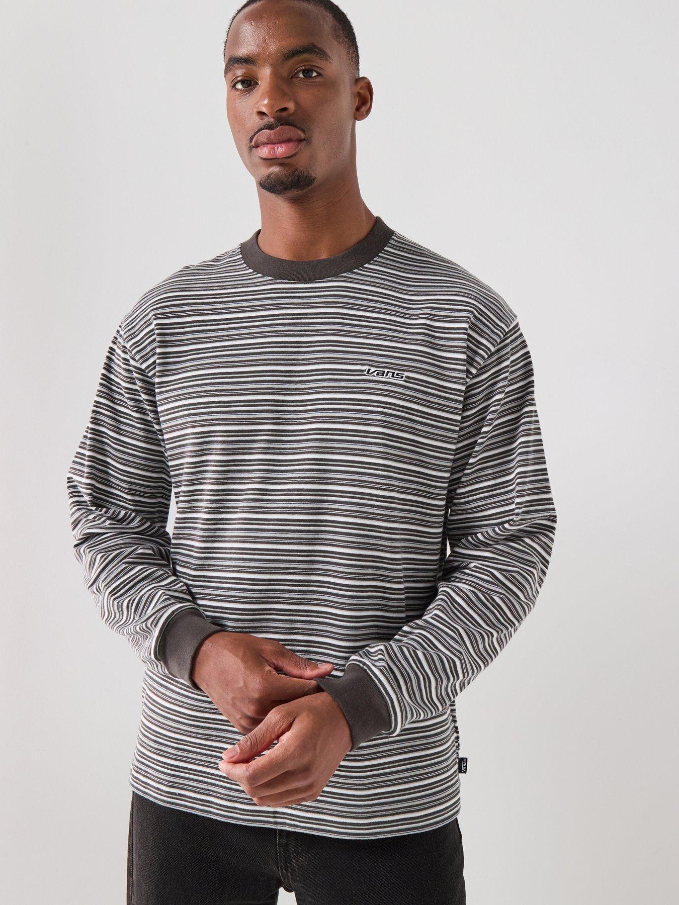 Vans Mens Wesley Stripe Long Sleeve Knit - Black