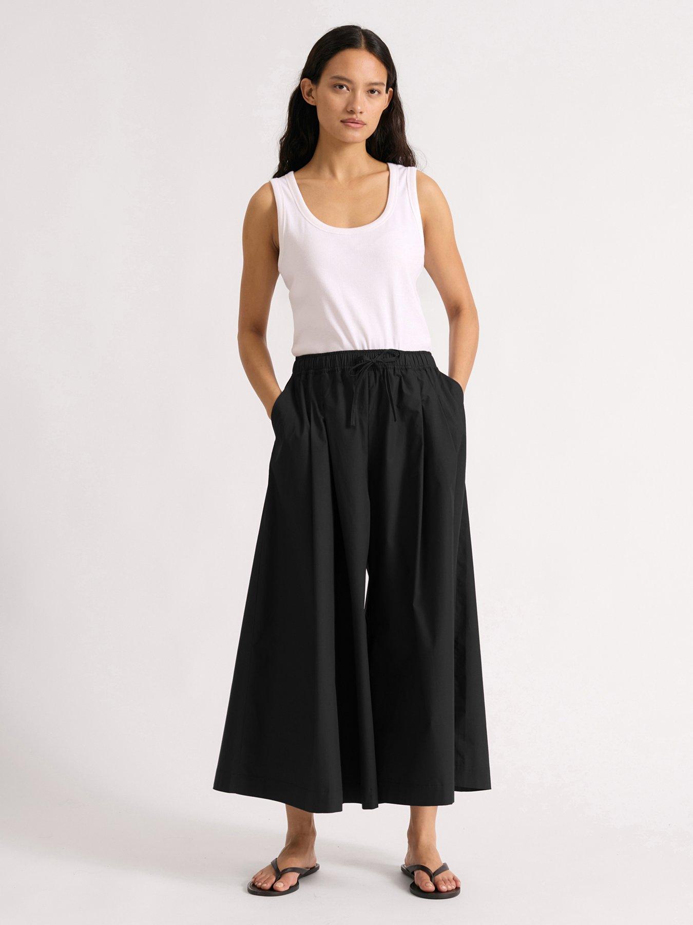 Albaray Cotton Wide Leg Culottes - Black