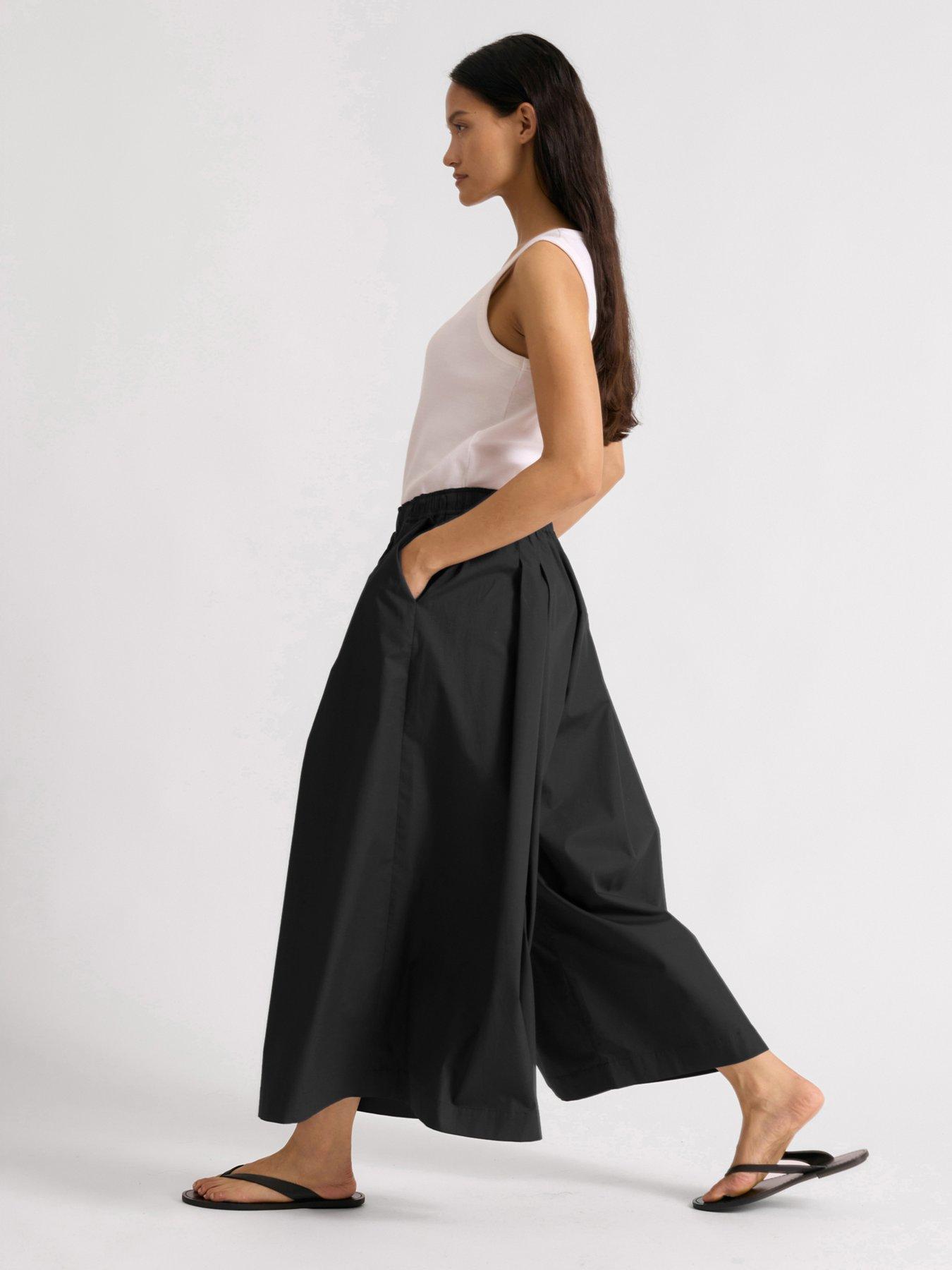 Image 4 of 5 of Albaray Cotton Wide Leg Culottes - Black