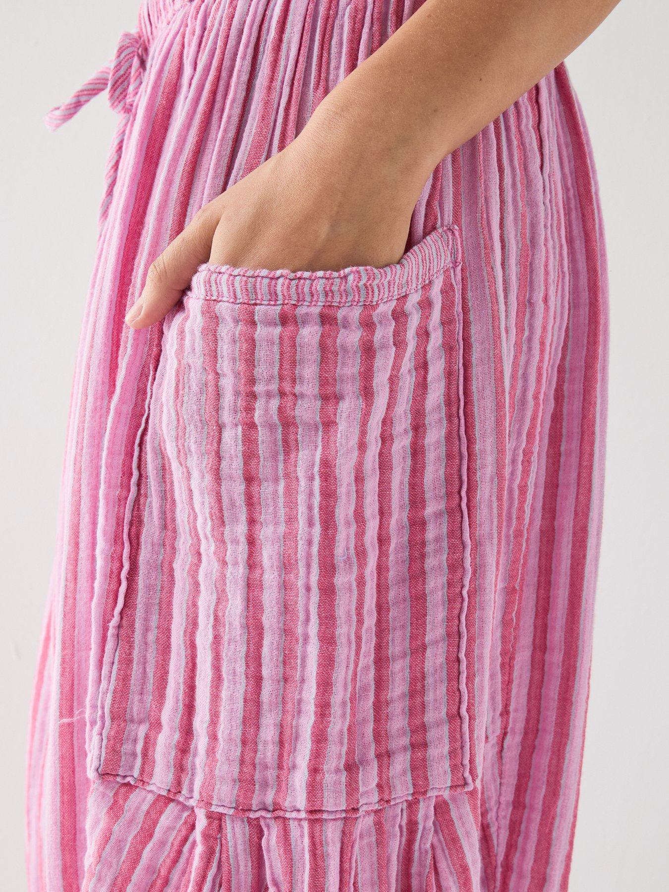 Image 6 of 6 of FREE PEOPLE Striped Quinn Pant - Pink