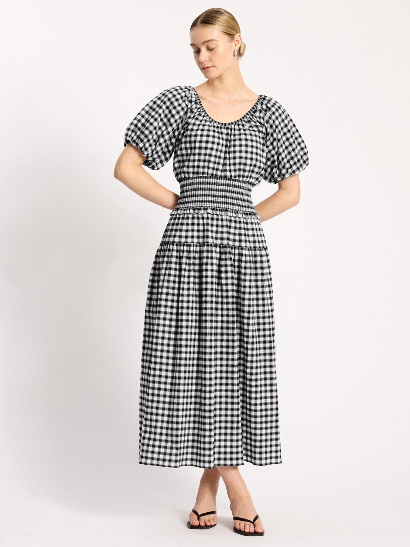Image 1 of 4 of Albaray Gingham Dress - Black