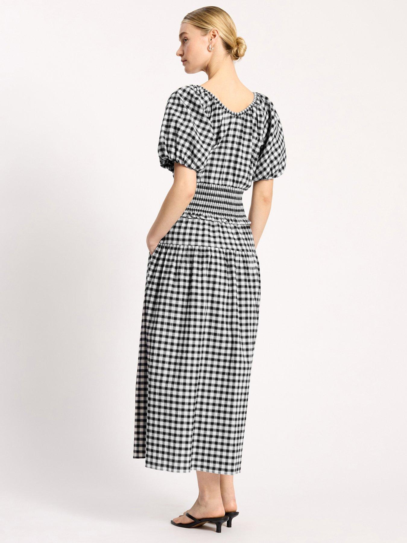 Image 2 of 4 of Albaray Gingham Dress - Black