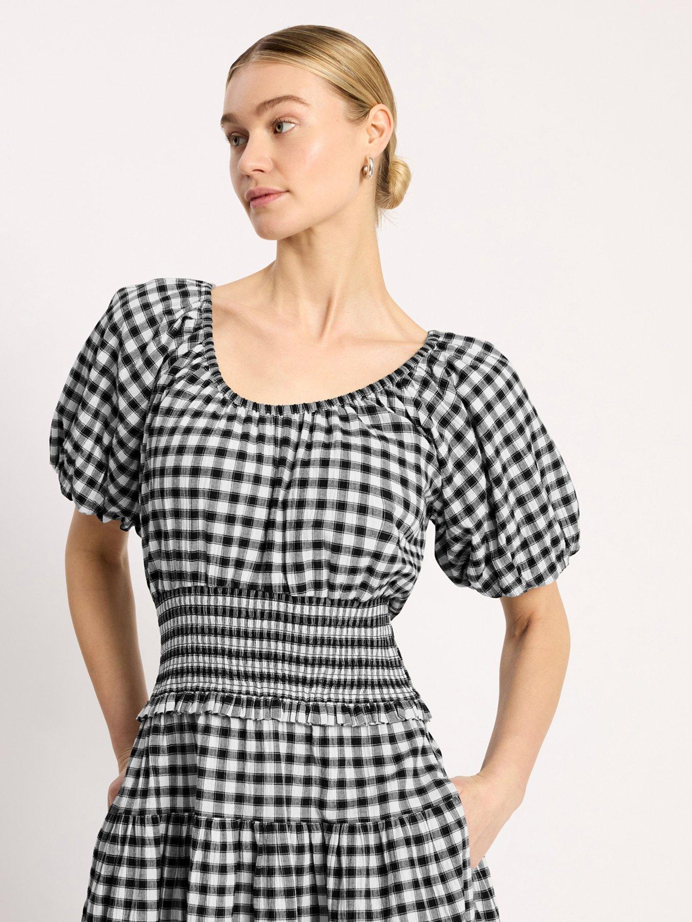 Image 3 of 4 of Albaray Gingham Dress - Black