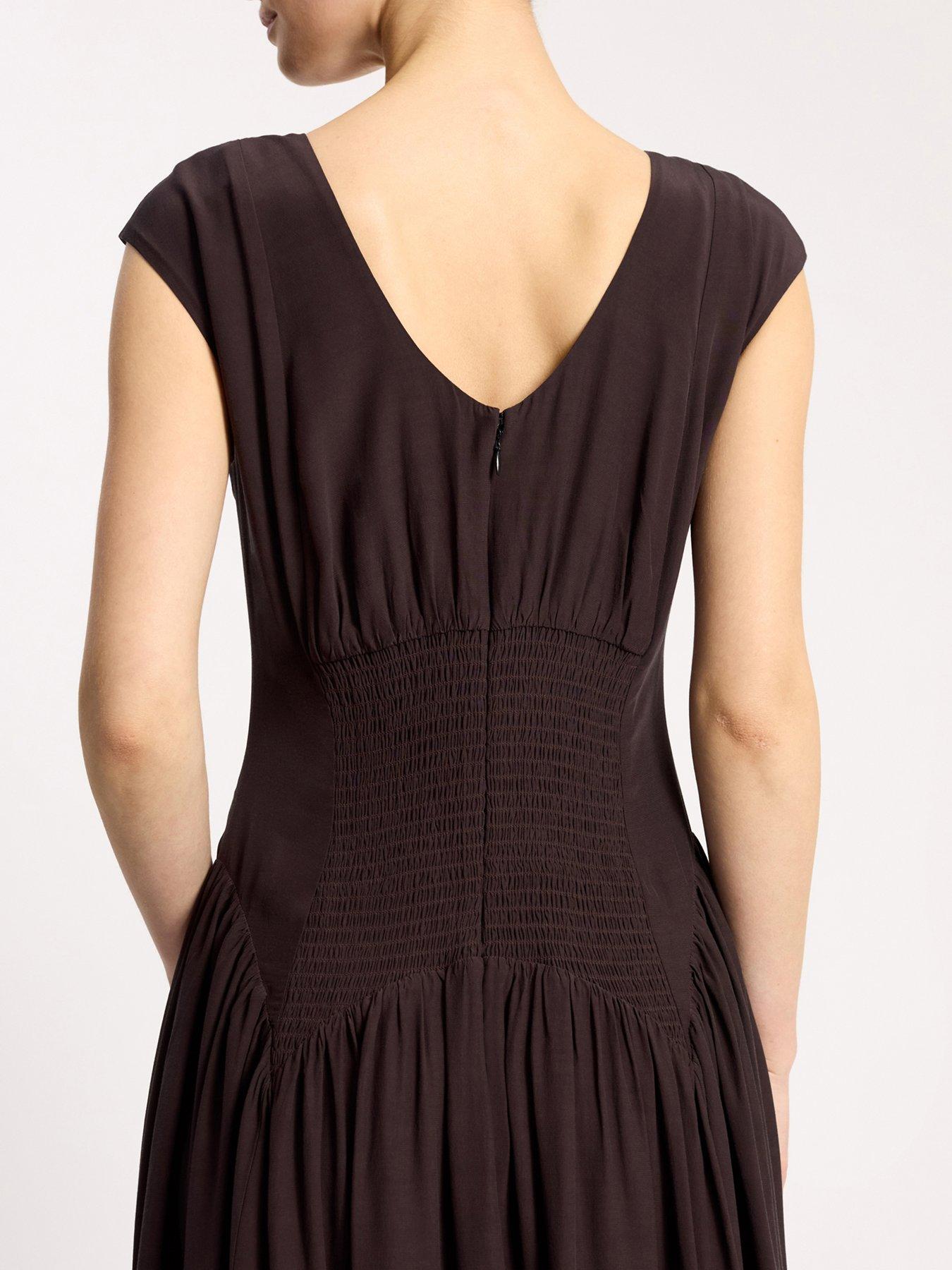 Image 4 of 6 of Albaray Dipped Drop Waist Maxi Dress - Brown