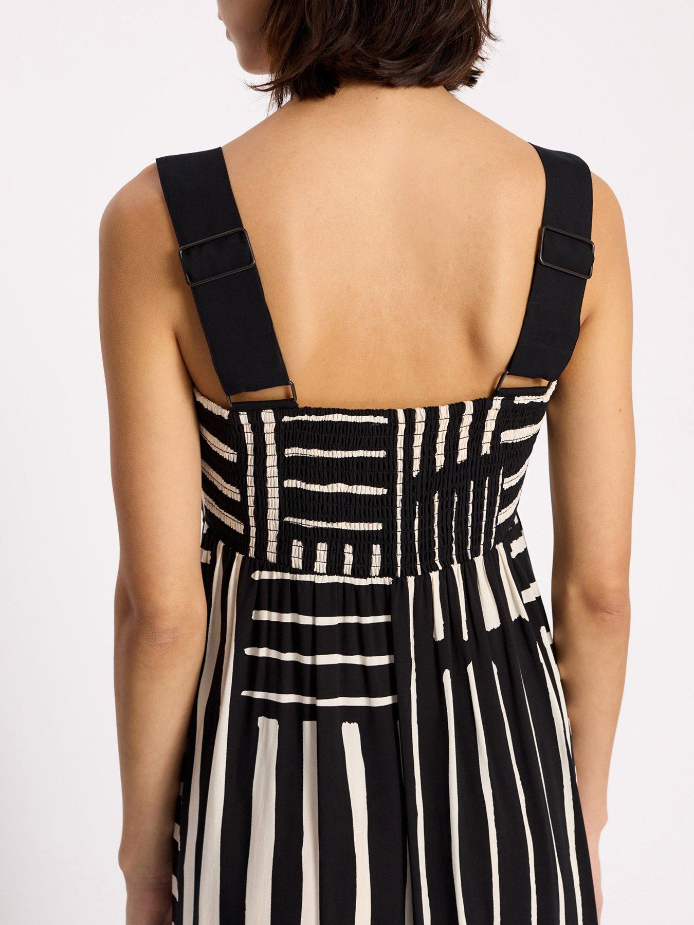 Image 3 of 6 of Albaray Iconic Patchwork Stripe Dress - Black/Cream