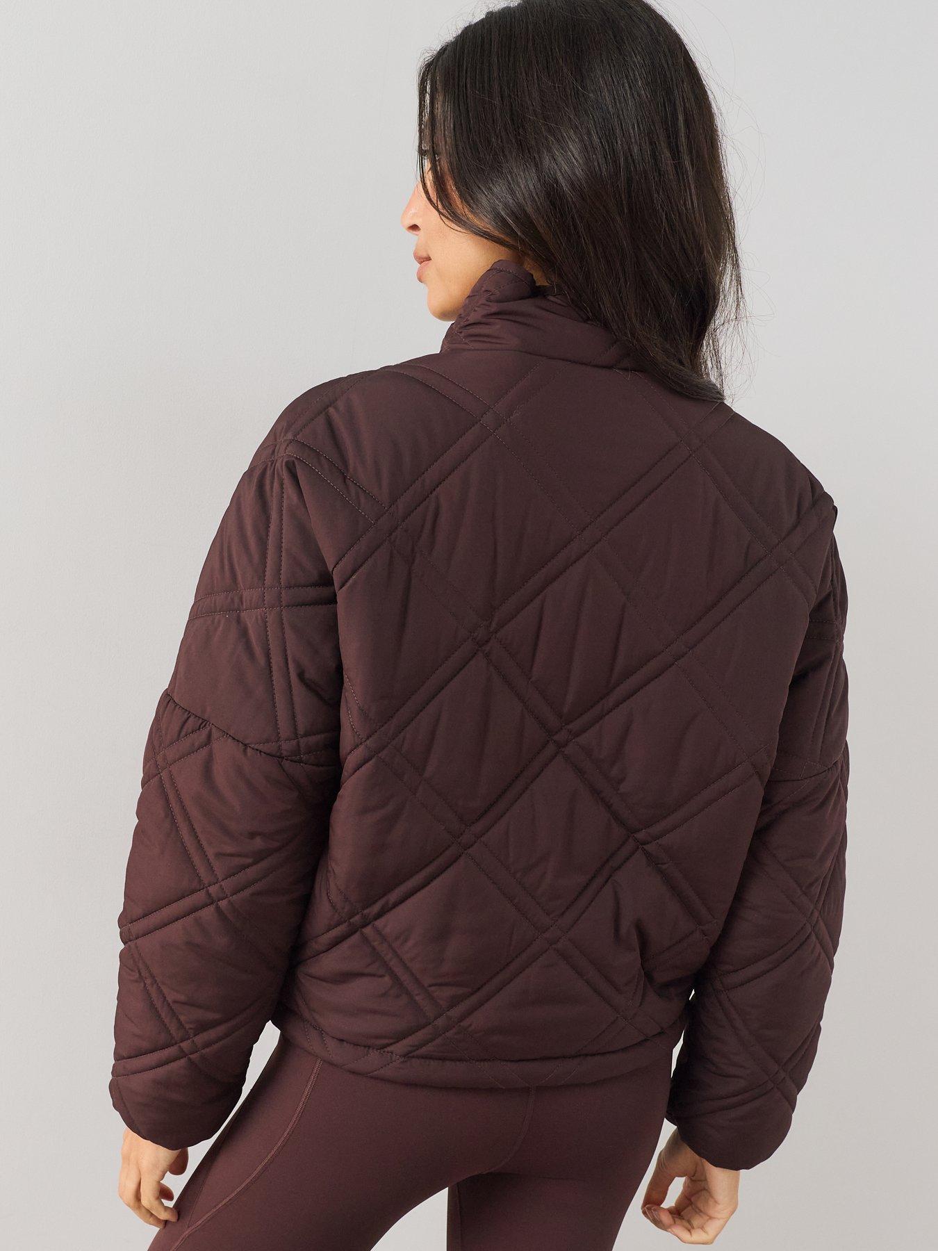 Image 2 of 7 of The Very Collection Quilted Bomber Jacket - Dark Cherry
