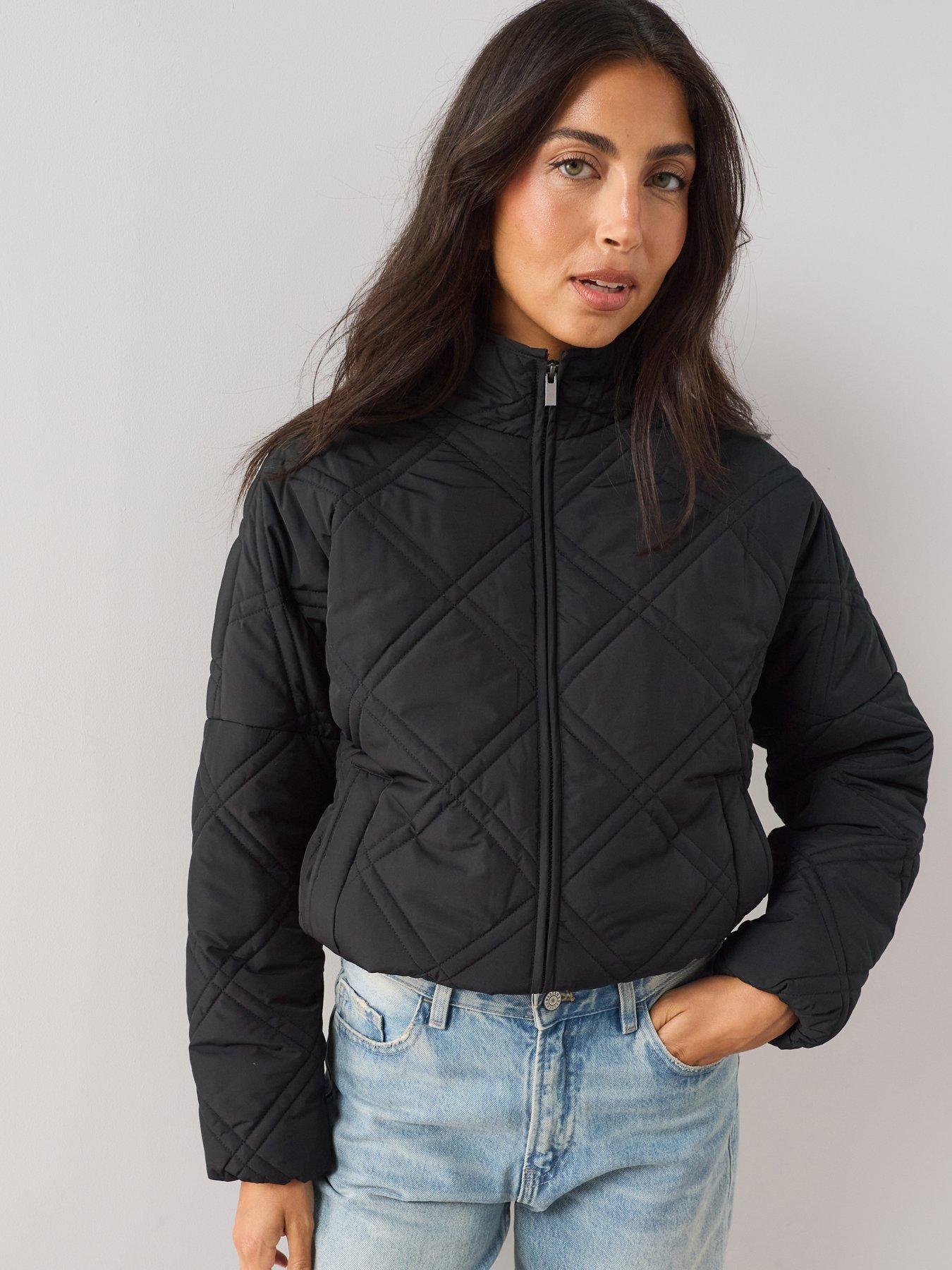 Image 4 of 7 of The Very Collection Quilted Bomber Jacket - Black