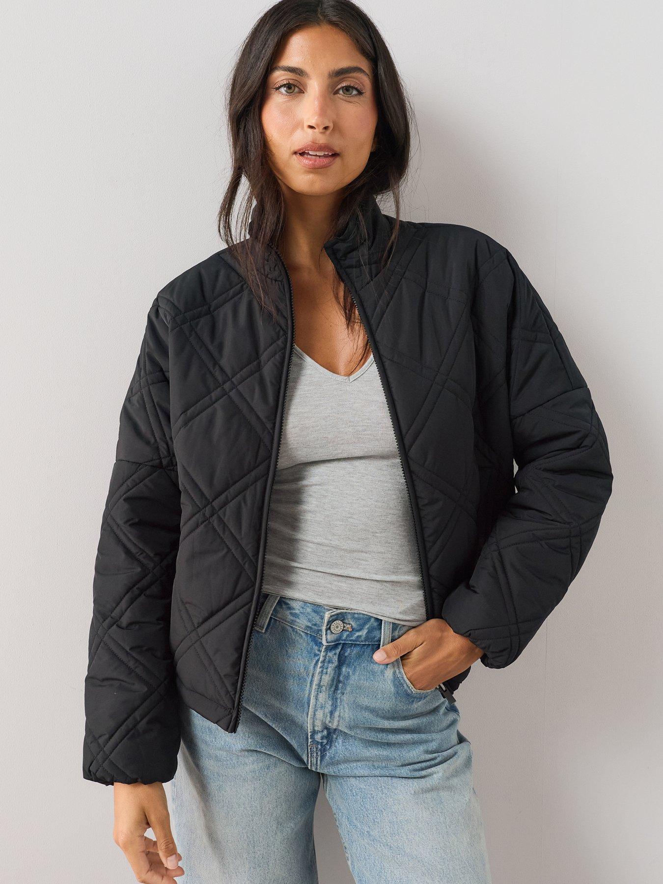 Image 5 of 7 of The Very Collection Quilted Bomber Jacket - Black