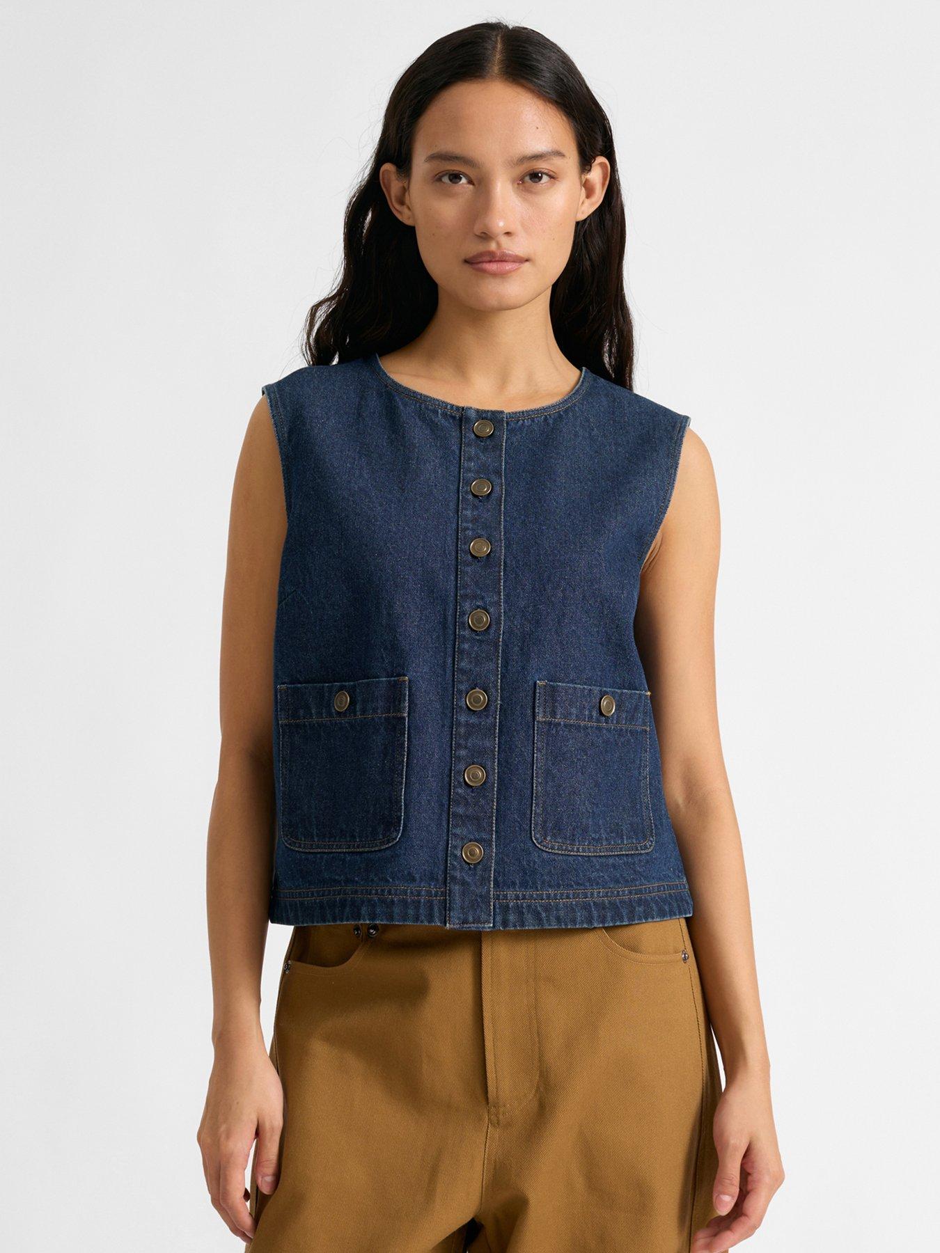 Albaray Denim Pocket Waistcoat - Blue