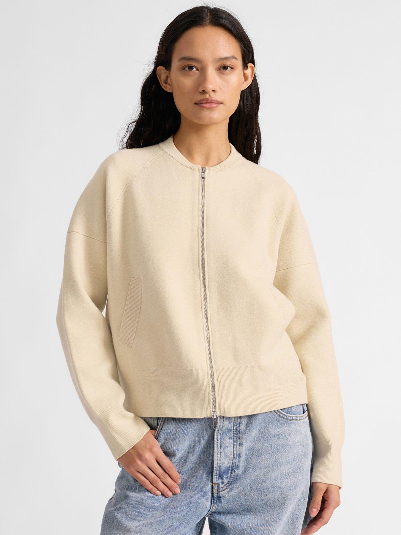 Albaray Knitted Bomber Jacket - Cream