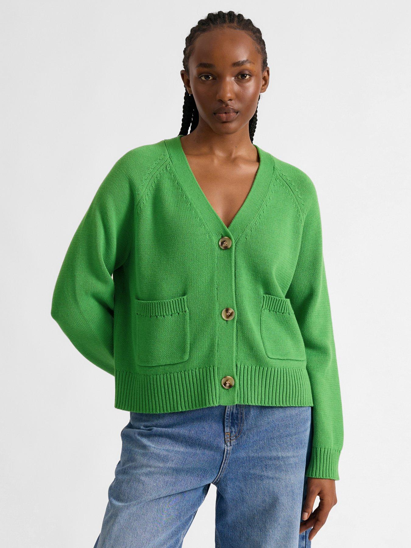 Albaray Cotton Relaxed Cardigan - Green