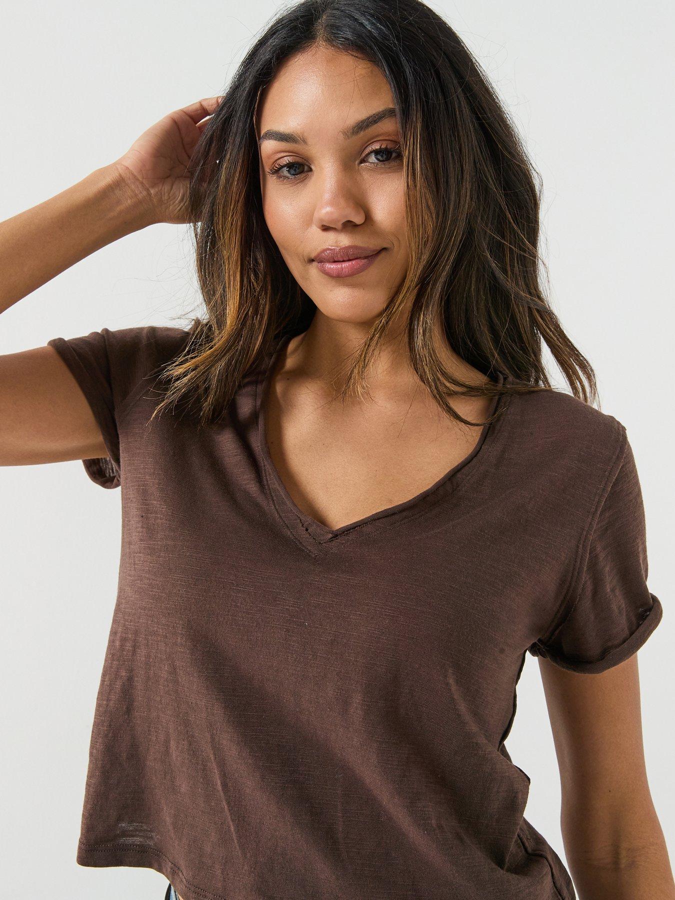 Image 1 of 6 of FREE PEOPLE Take 2 T-Shirt - Brown