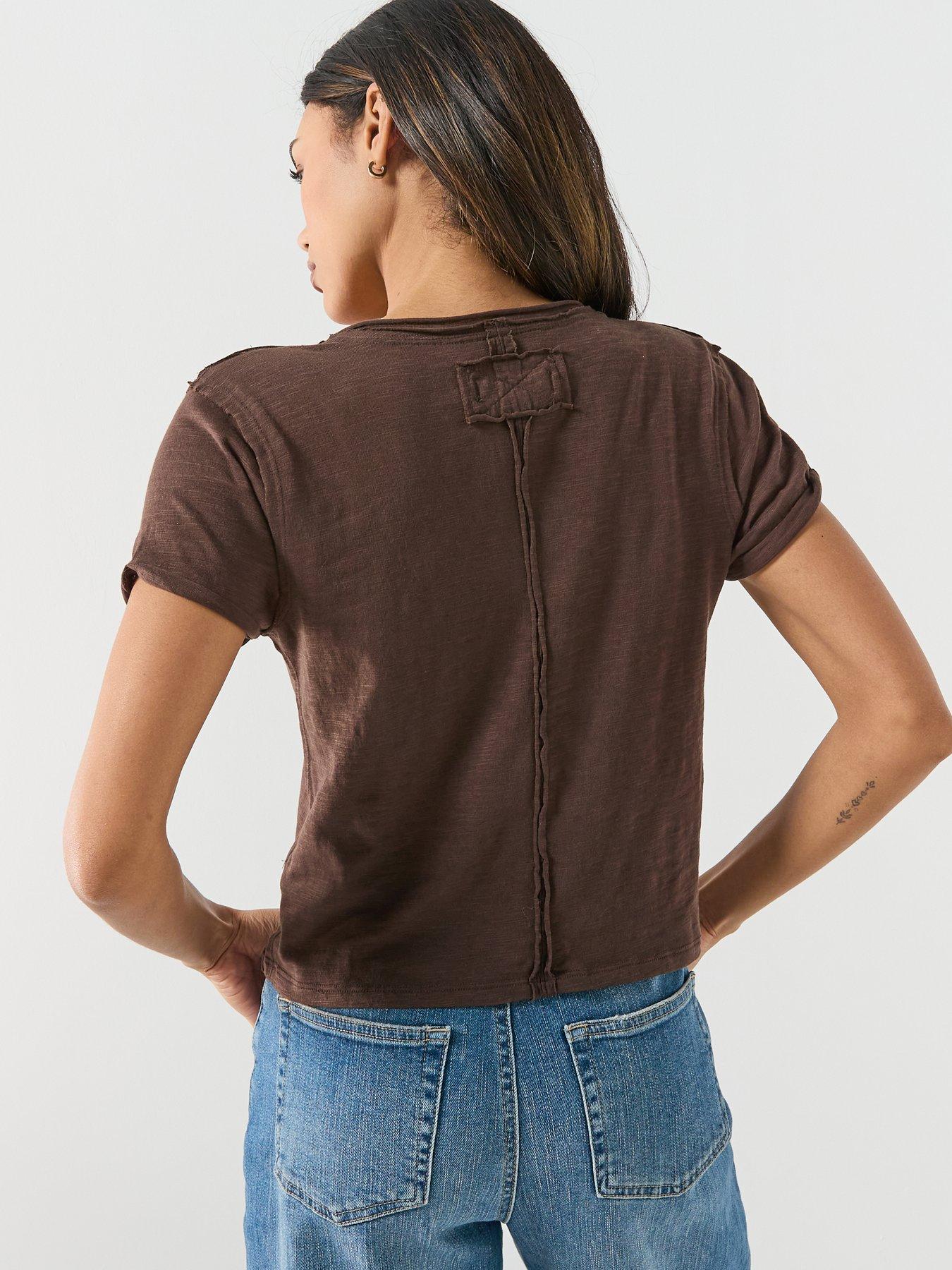 Image 2 of 6 of FREE PEOPLE Take 2 T-Shirt - Brown