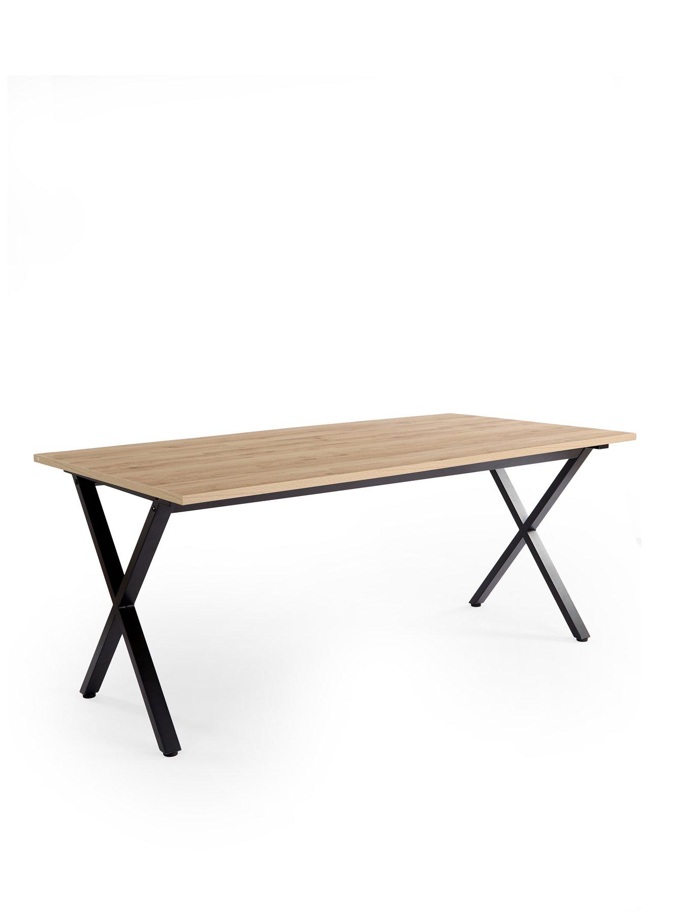 Image 3 of 4 of The Very Collection Harlem 180cm Light Oak Dining Table &amp; Harlem Grey Dining Chairs