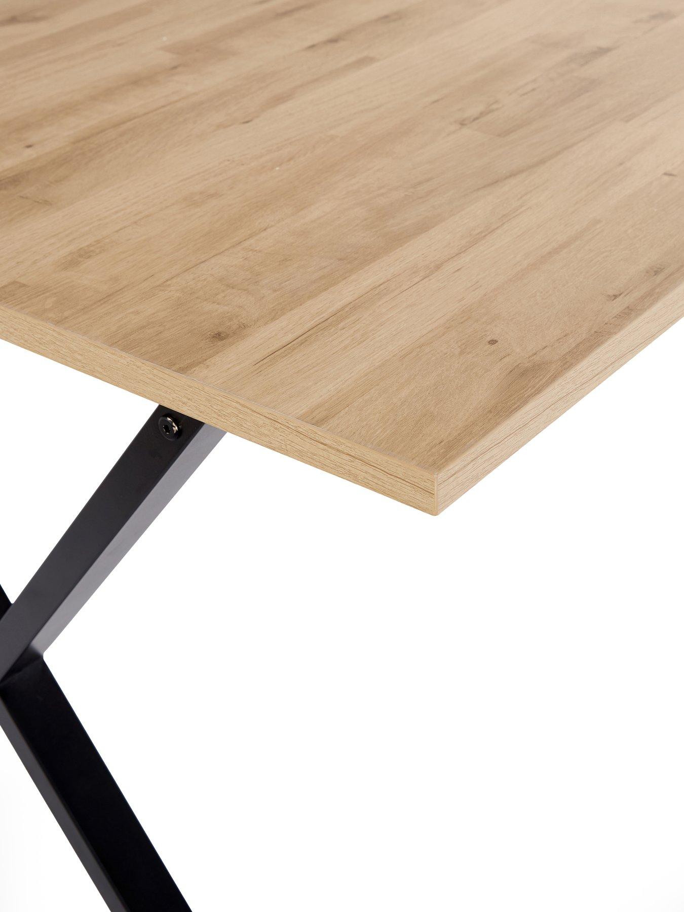 Image 4 of 4 of The Very Collection Harlem 180cm Light Oak Dining Table &amp; Harlem Grey Dining Chairs